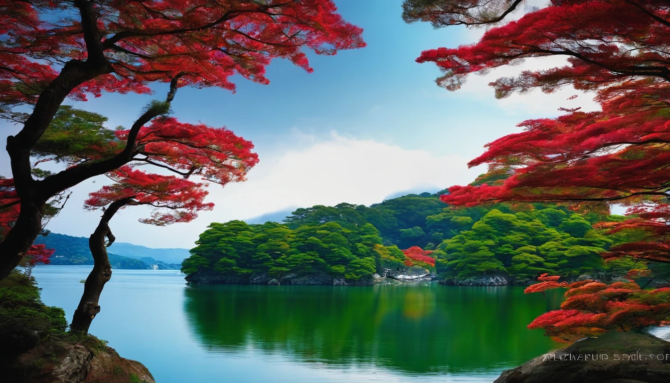 japanese landscape、Matsushima、vivid、distinct、