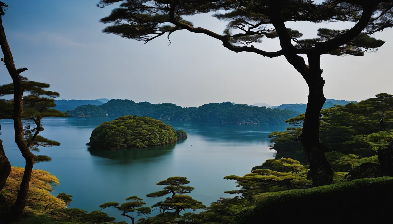 japanese landscape、Matsushima、vivid、distinct、