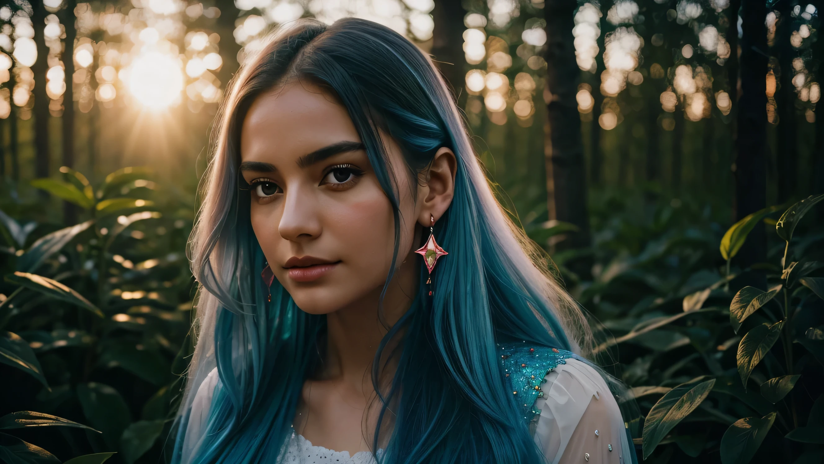 Beautiful realistic girl with BRIGHT WHITE-BLUE long hair ,Close-up of clean skin with detailed skin ,full length,in a short miniskirt,on an orange background ,Against the background of the starry sky,bright makeup,EARRINGS WITH GLITTERS,two-leaf gray flower,translucent speckled bifoliate gray,Bioluminescent - Ultra High Quality 8K Music Equalizer, High contrast, rich colors, soft light, Super detailed photos. ultra high quality 8K, High contrast, noise reduction, яркие rich colors.. high quality, 8K Ultra HD, High contrasthigh quality,мягкие close focus,very beautiful flower, translucent red lily of the valley with dew drop flower, bioluminescent flower glows and shimmers, he grows in a mysterious forest, shrouded in mystery, Сверхhigh quality 8k, High contrast, rich colors, soft light, Ultra-detailed photos. Сверхhigh quality 8k, High contrast, noise reduction, bright rich colors.. high quality, 8K Ultra HD, High contrast