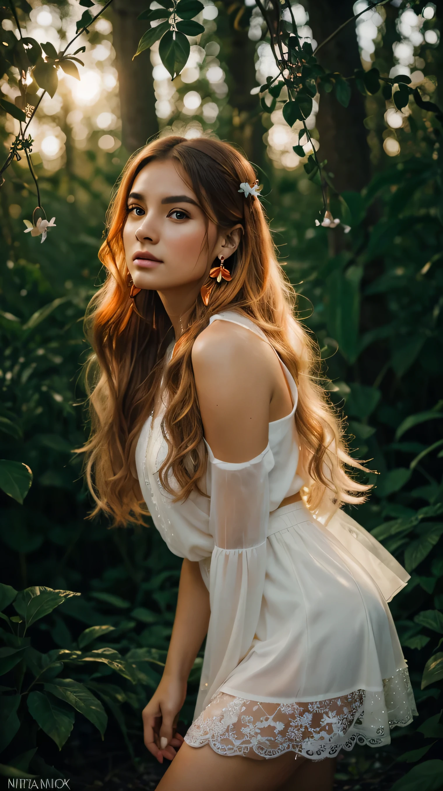 Beautiful realistic girl with BRIGHT WHITE-ORANGE long hair ,Close-up of clean skin with detailed skin ,full length,in a short miniskirt,on an orange background ,Against the background of the starry sky,bright makeup,EARRINGS WITH GLITTERS,two-leaf gray flower,translucent speckled bifoliate gray,Bioluminescent - Ultra High Quality 8K Music Equalizer, High contrast, rich colors, soft light, Super detailed photos. ultra high quality 8K, High contrast, noise reduction, яркие rich colors.. high quality, 8K Ultra HD, High contrasthigh quality,мягкие close focus,very beautiful flower, translucent red lily of the valley with dew drop flower, bioluminescent flower glows and shimmers, he grows in a mysterious forest, shrouded in mystery, Сверхhigh quality 8k, High contrast, rich colors, soft light, Ultra-detailed photos. Сверхhigh quality 8k, High contrast, noise reduction, bright rich colors.. high quality, 8K Ultra HD, High contrast