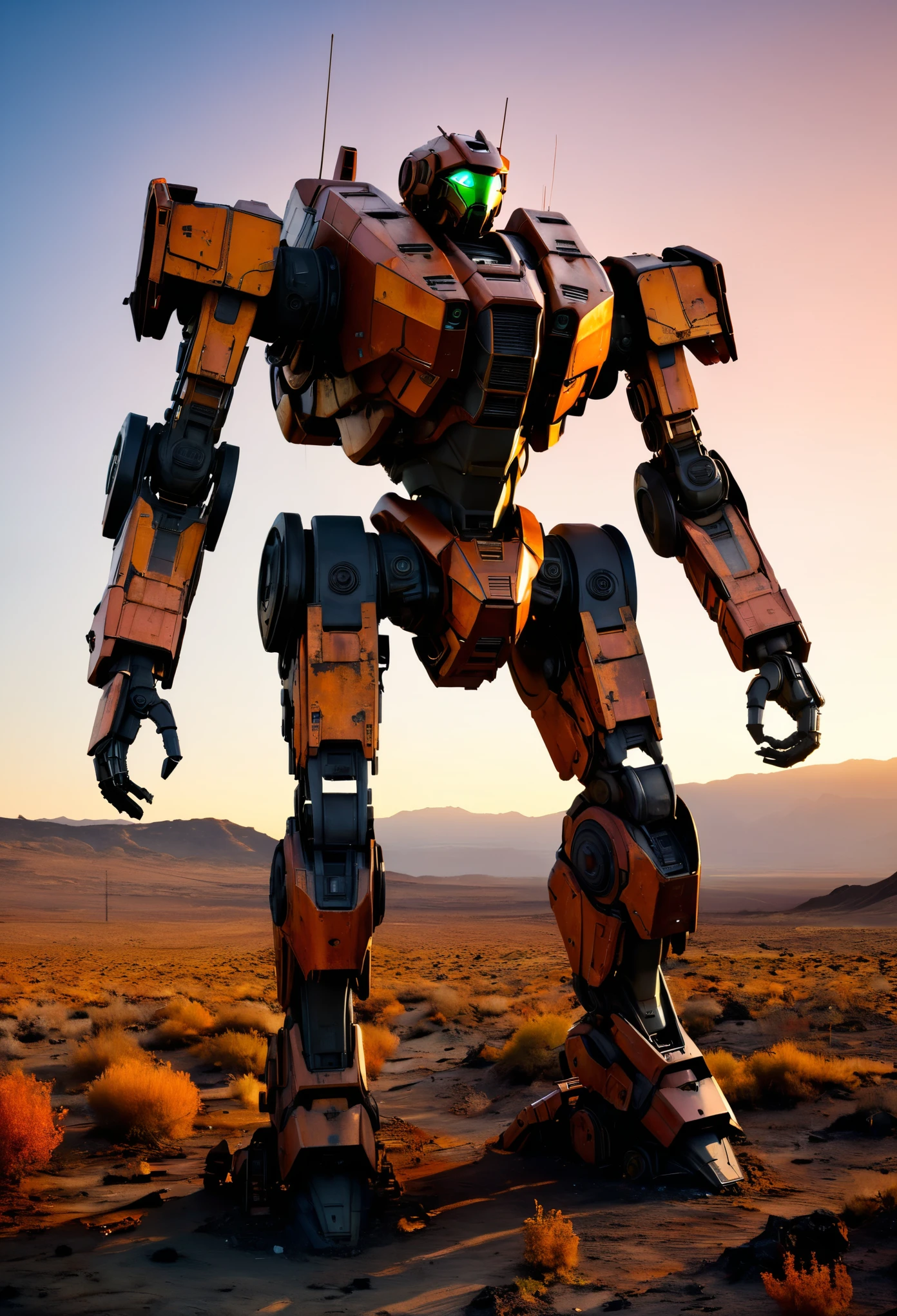 cinematic photo Mechanical cyborg (Iron Man), (((steampunk))), rusty old armor, old metal, robot, (((full body visible))), wires, realistic, creepy, scary, cables, apocalyptic background, looking at viewer, portrait, photography, detailed skin, realistic, photo-realistic, 8k, highly detailed, full length frame, High detail RAW color art, piercing, diffused soft lighting, shallow depth of field, sharp focus, hyperrealism, cinematic lighting,5mm photograph, film, bokeh, professional, 4k, highly detailed