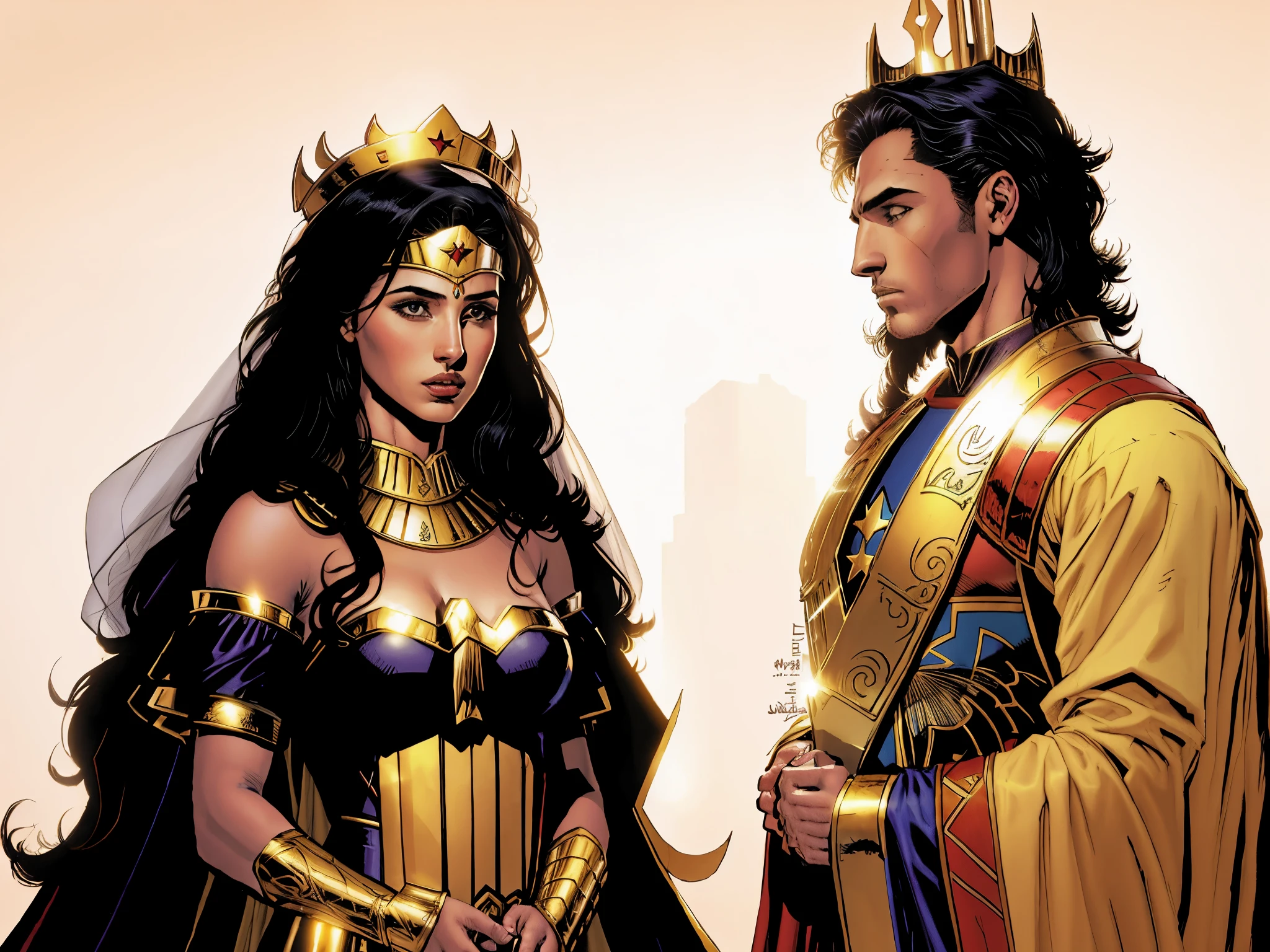 Trajes reais. biblical style. Comic book style marvel style.