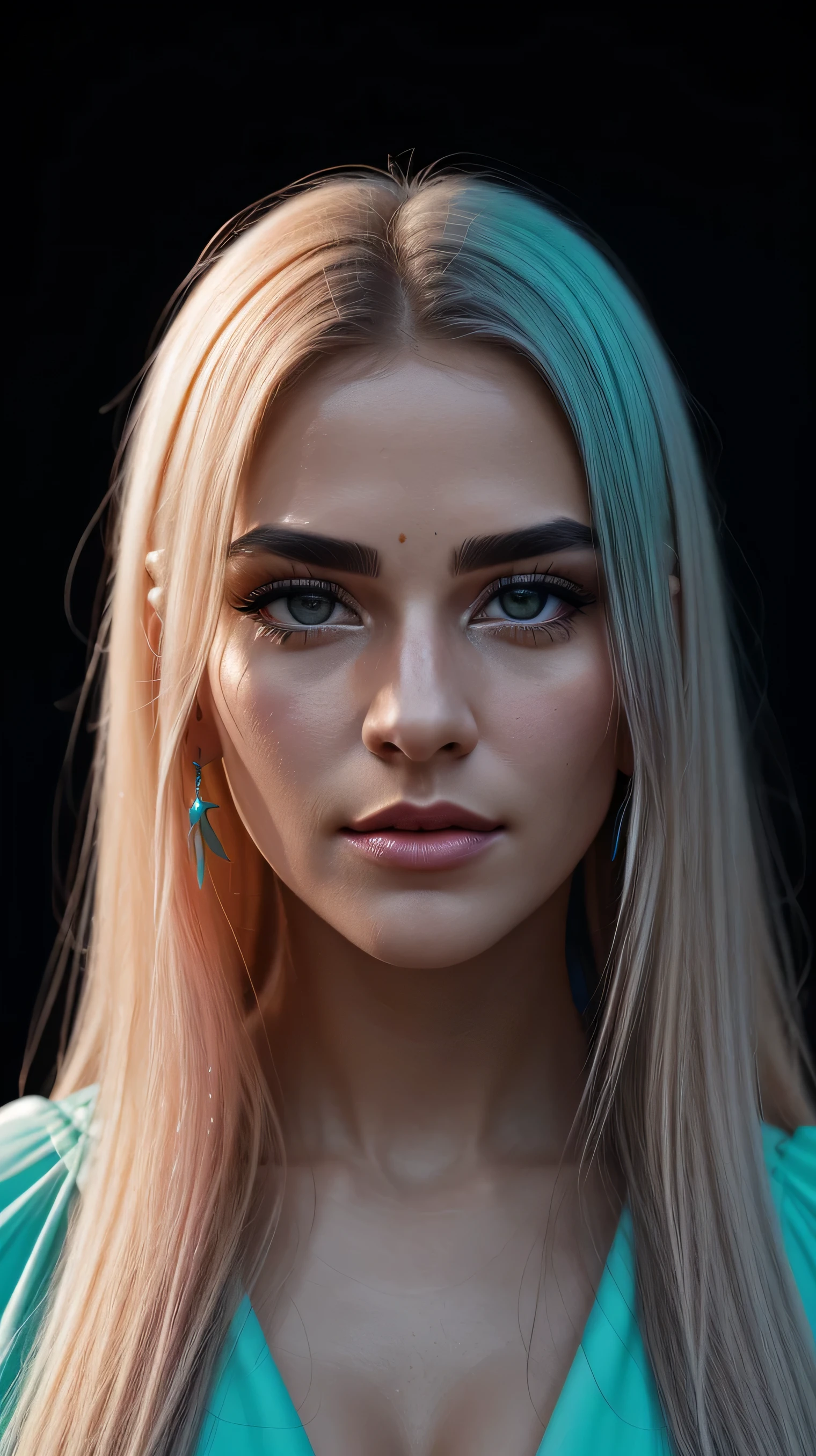 Beautiful realistic girl with BRIGHT WHITE-TURQUOISE long hair.. ,Close-up of clean skin with detailed skin ,full length,in a short miniskirt,on an orange background ,Against the background of the starry sky,bright makeup,EARRINGS WITH GLITTERS,two-leaf gray flower,translucent speckled bifoliate gray,Bioluminescent - Ultra High Quality 8K Music Equalizer, High contrast, rich colors, soft light, Super detailed photos. ultra high quality 8K, High contrast, noise reduction, яркие rich colors.. high quality, 8K Ultra HD, High contrasthigh quality,мягкие close focus,very beautiful flower, translucent red lily of the valley with dew drop flower, bioluminescent flower glows and shimmers, he grows in a mysterious forest, shrouded in mystery, Сверхhigh quality 8k, High contrast, rich colors, soft light, Ultra-detailed photos. Сверхhigh quality 8k, High contrast, noise reduction, bright rich colors.. high quality, 8K Ultra HD, High contrast