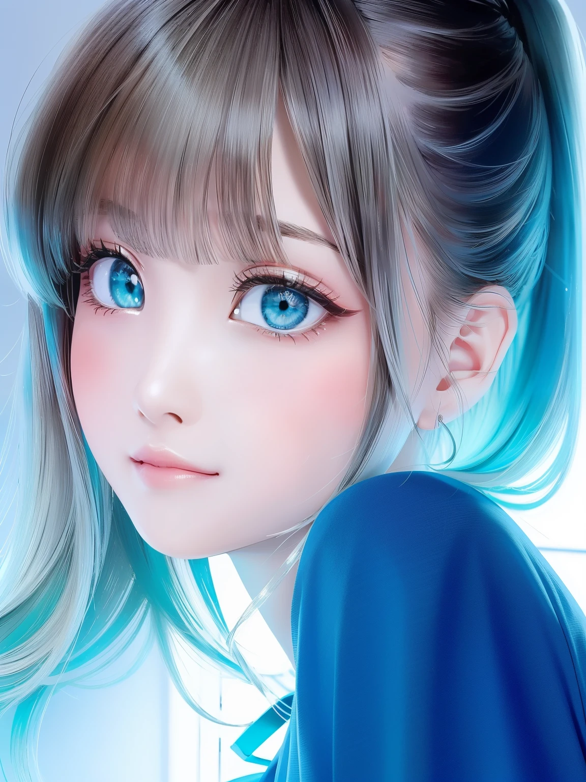 anime, hda, close-up of a woman with ((red braided low ponytail hair)) and (((the most beautiful Green eyes))) in (((blue clothes))), (((determined)), 8k, Unreal EnGine 5, octane rendering, by Kyun, GamanG, Yoon Gon-Ji, G.to, Gosonjak, schloop, Severe, Dormitory, Noah, trendinG on pixiv, fun box, Skeb, masterpiece, detailed face, smooth soft skin, biG dreamy eyes, beautiful intricate colored hair, symmetrical, anime wide eyes, soft liGhtinG, concept art, diGital paintinG, 