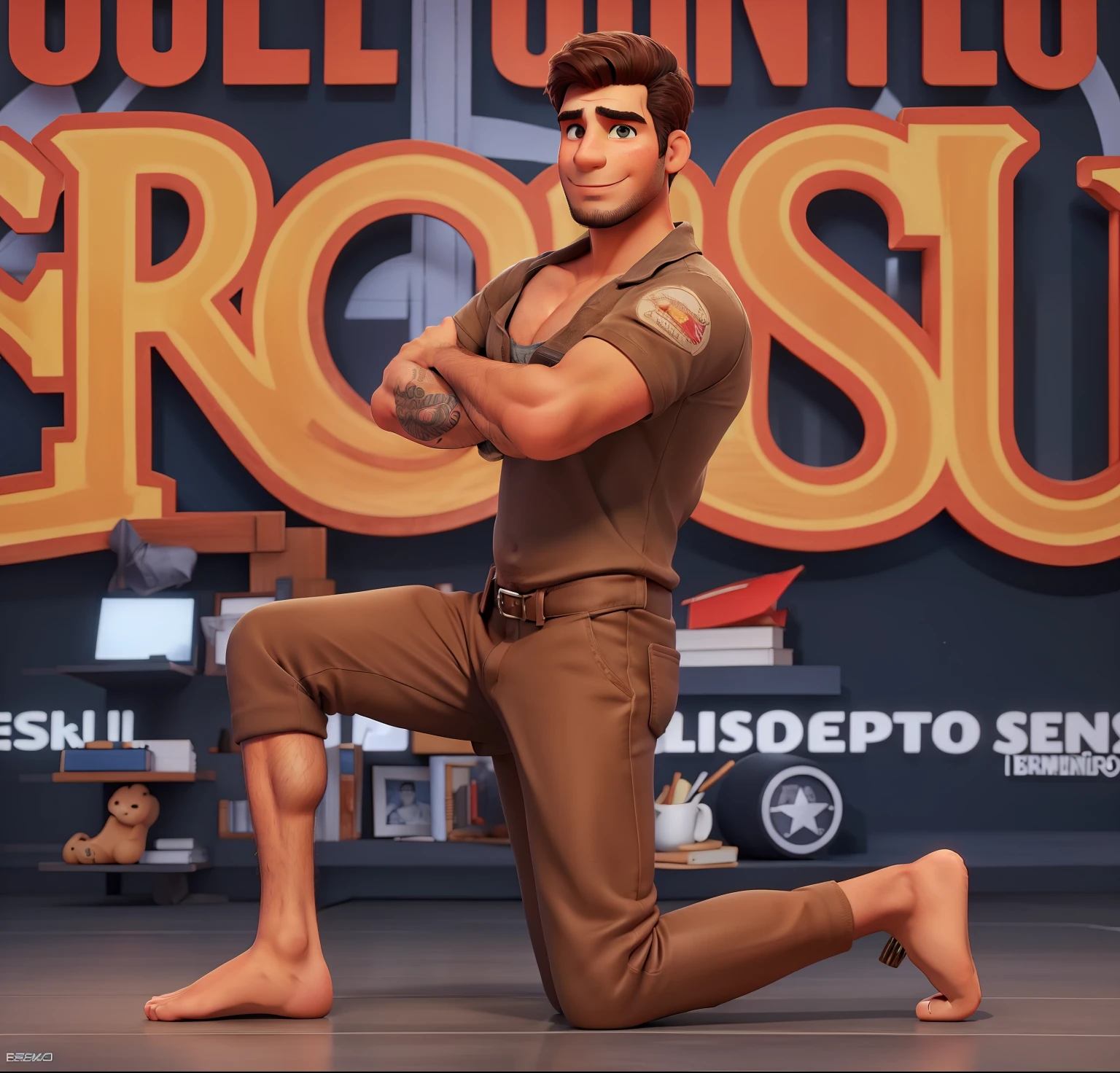 Recrie a foto desse homem como um desenho