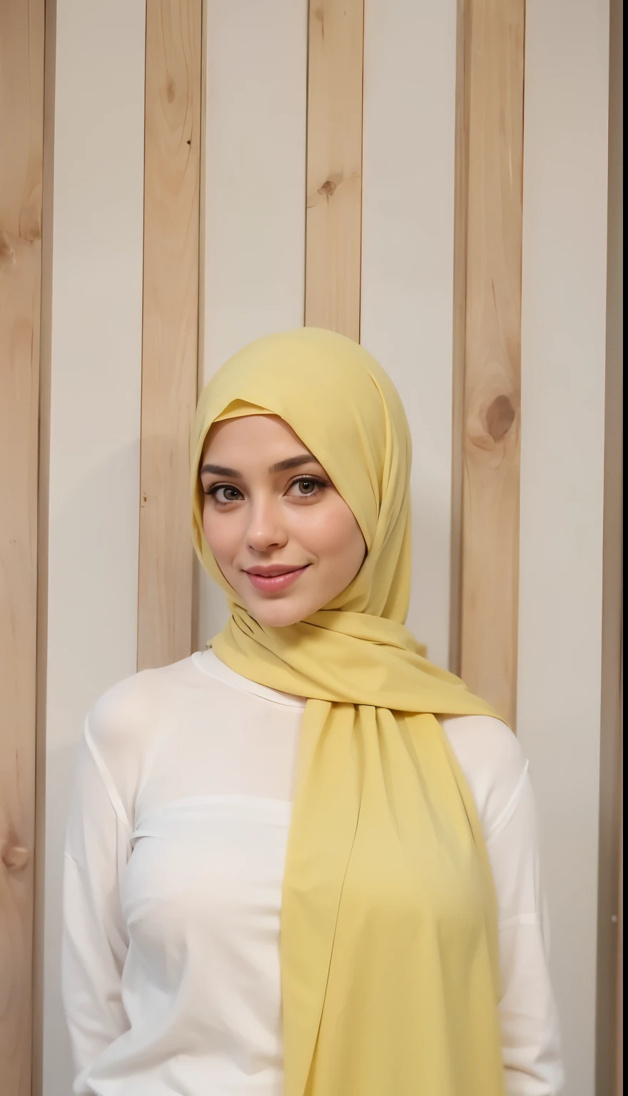 smiling woman wearing a green and yellow head scarf and a turban, iranian, arab, with a orientalist smileful face, genghis khan-mutahar-mandy moore-paz vega-madeline zima-eugenia volodina-helga lovekaty-nicole sakura-sophie marceau-ashley hebert-renee zellweger-arlym broche-isabelle adjani-katrina kaif merged, entire body visible, full body, hyperrealistic, real human skin, best quality, 8K, masterpiece, extremely intricate, detailed eyes, detailed face, detailed body, exaggerated features, pronounced features, fujifilm, wearing traditional clothing