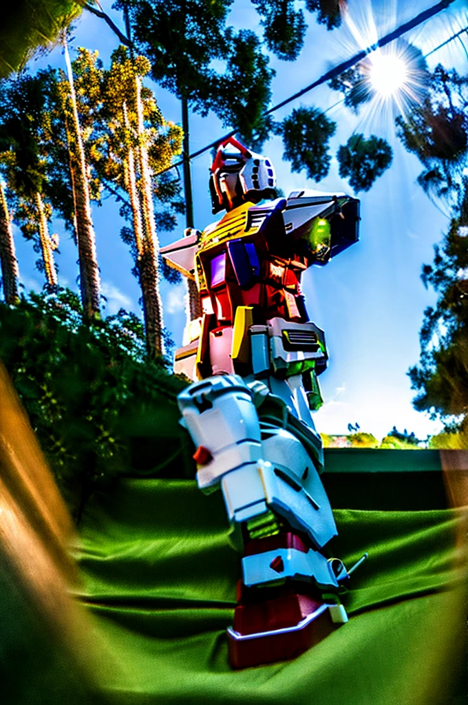 highest quality, 4k, 8k, High resolution, masterpiece:1.2, super detailed, realistic:1.37, HDR, sharp focus, Physically based rendering, extreme details, Professional, Bright colors, Bokeh, An illustration, Architectural beauty, ((in the forest)), (I壊されて倒れてgundam)) 、 plants are tied together((gundam)), Deluxe, Sophisticated, clean, neat, micro-landscape, global illumination, ray tracing, particle effects, (( Photographing the ground from the sky))