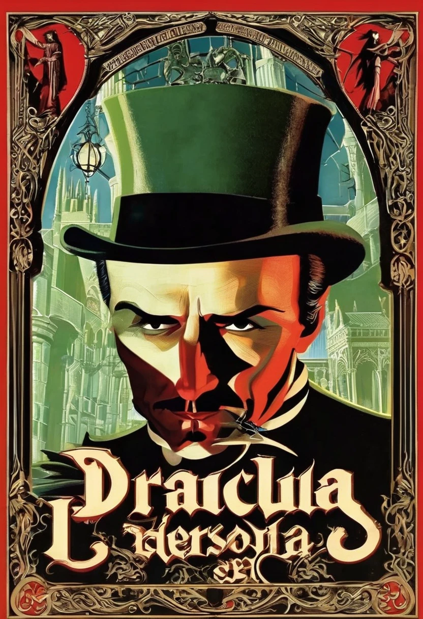 <lora:C_Freehand_Brushwork-000010:1> One man held a blank piece of paper with Dracula written on it