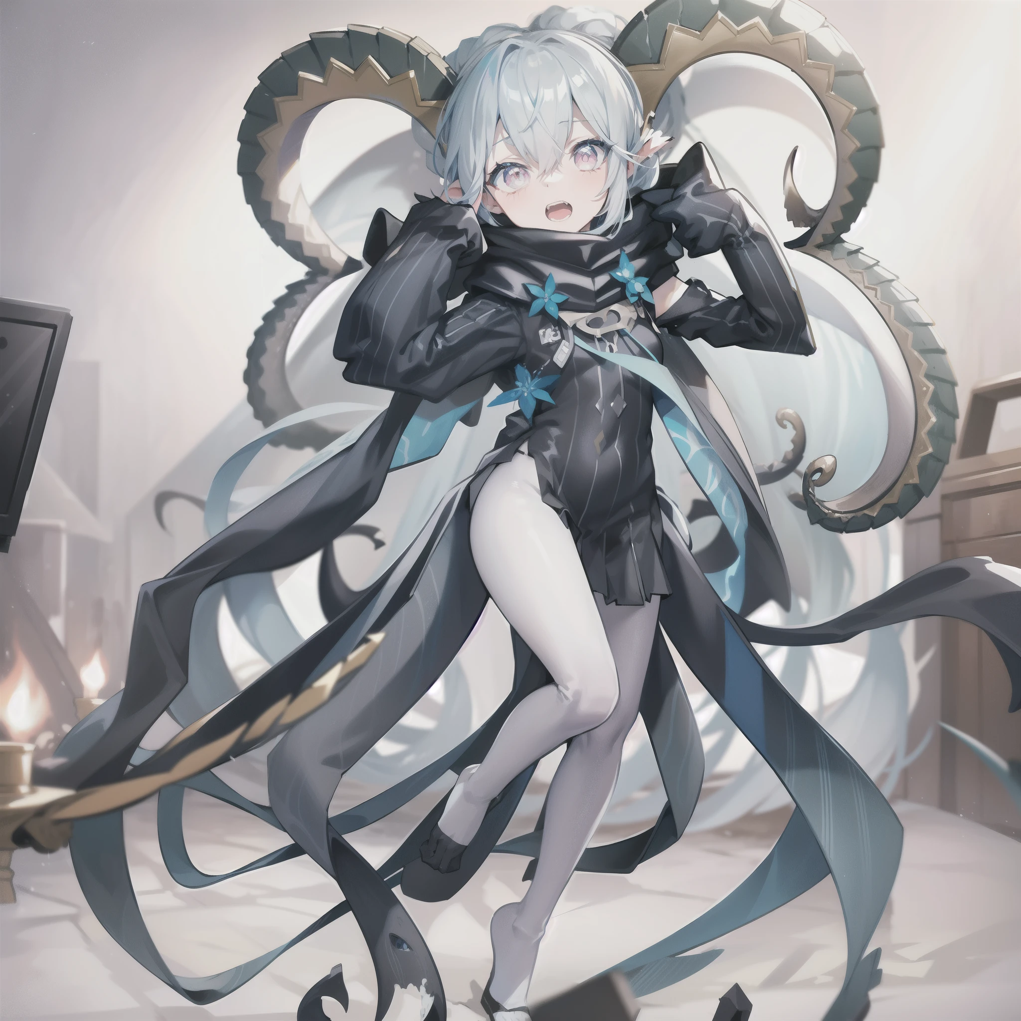 anime - style image of a woman in a black and blue outfit, from arknights, splash art anime , trending on artstation pixiv, fine details. anime. tentacles, anime monster girl, guweiz on pixiv artstation, best anime 4k konachan wallpaper, wrapped in black tentacles