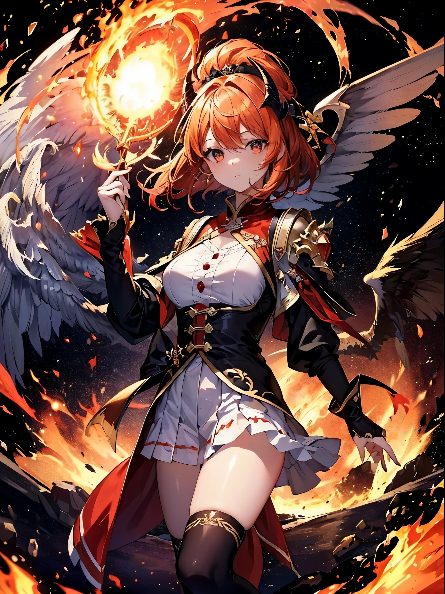 (((masterpiece)))、(((highest quality)))、((super detailed))、According to the contract、Follow me please、Overlord of Flame。come、Purification Flame、Great Sword of Flame。 fluttershy、Fire and brimstone through Sodom。turn sinners into dust of death。『Burning sky』