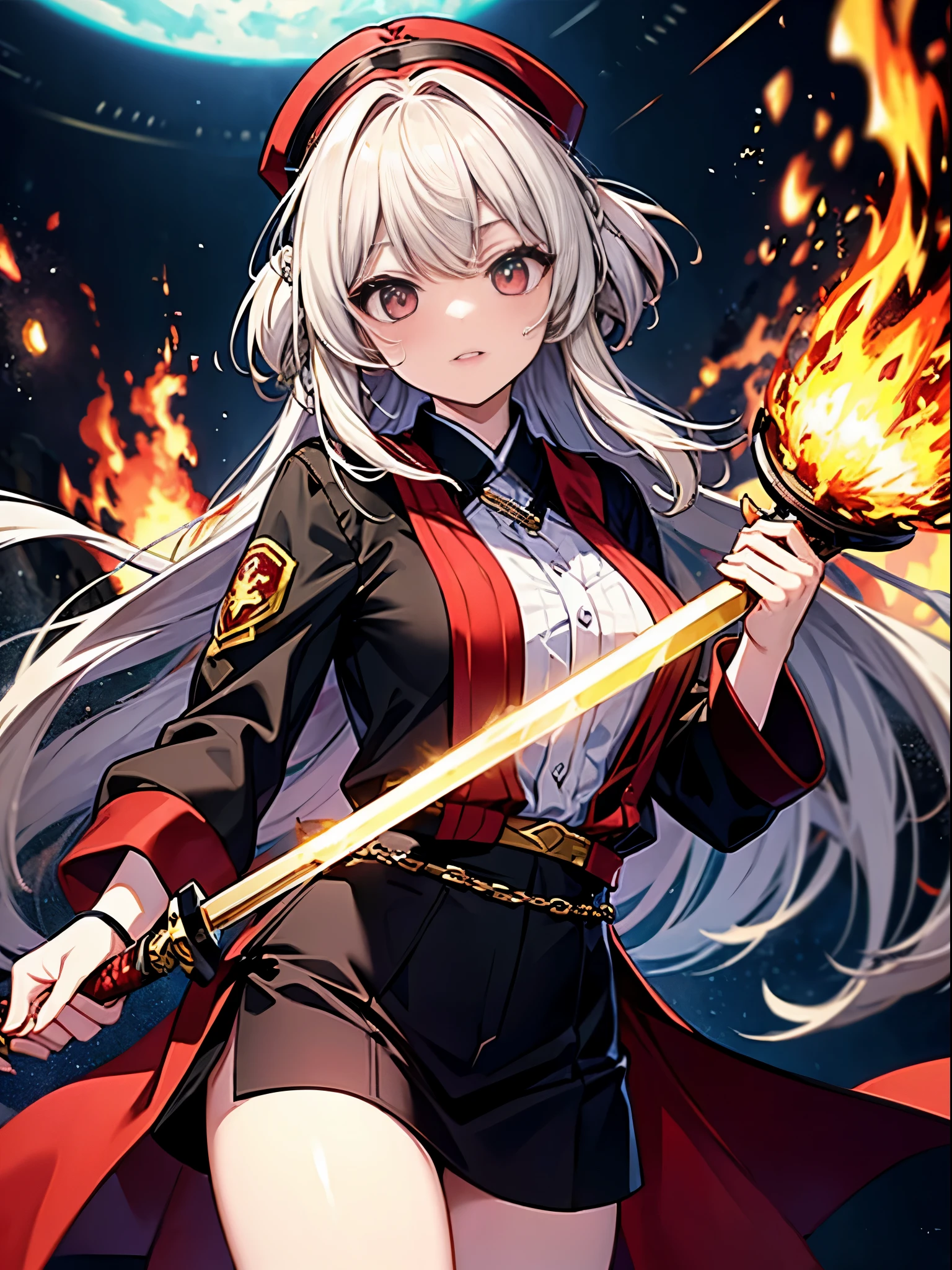 (((masterpiece)))、(((highest quality)))、((super detailed))、According to the contract、Follow me please、Overlord of Flame。come、Purification Flame、Great Sword of Flame。 fluttershy、Fire and brimstone through Sodom。turn sinners into dust of death。『Burning sky』