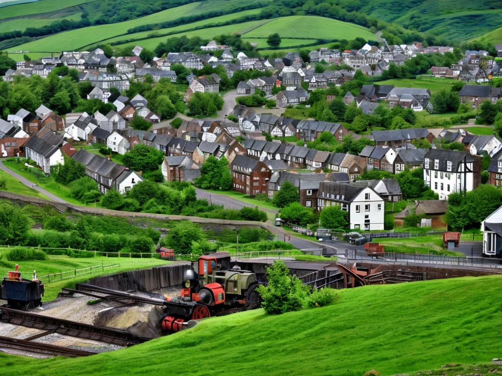Our town is green, England, coal mines, a piece of old history, the best picture quality.