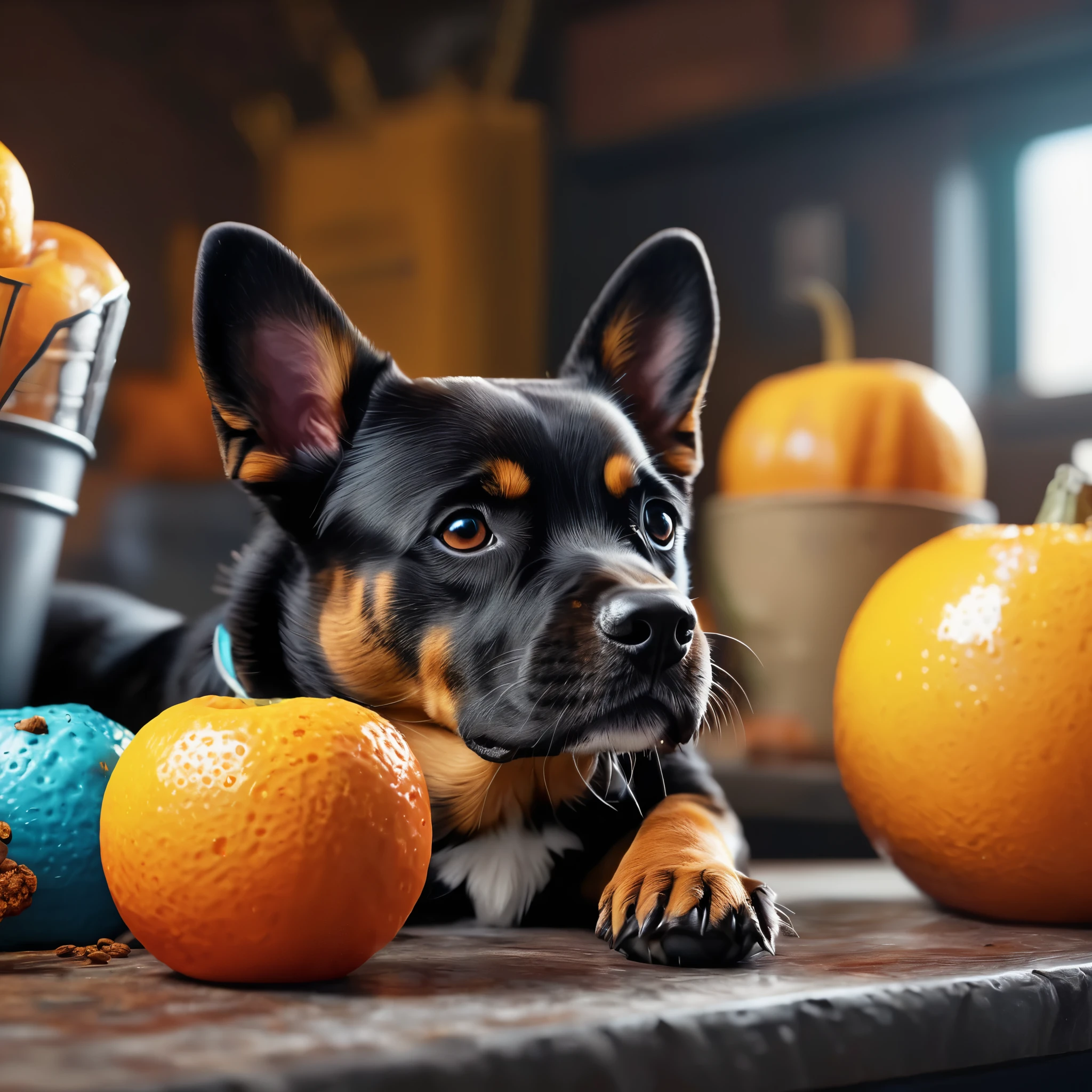 create an image demonstrating the style of ((Dogcore)) style, hyper realism, 8k high definition, vibrant colors, sharp focus, insanely detailed
