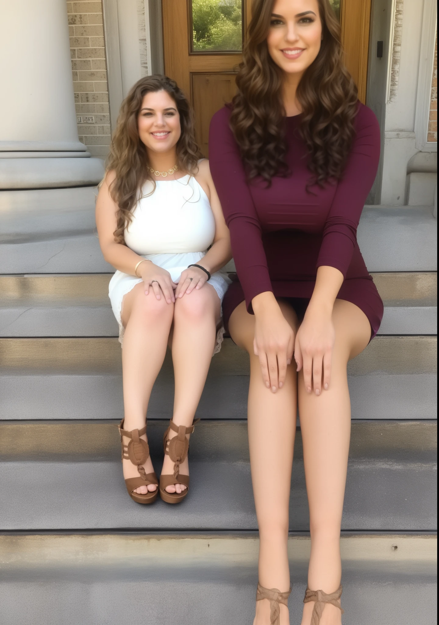 hidden breasts, plain dress, (big giant enormous oversized massive huge colossal breasts:1.5), (gigantic sagging breasts:1.5), (long wavy hair:1.5), squeezed breasts between arms