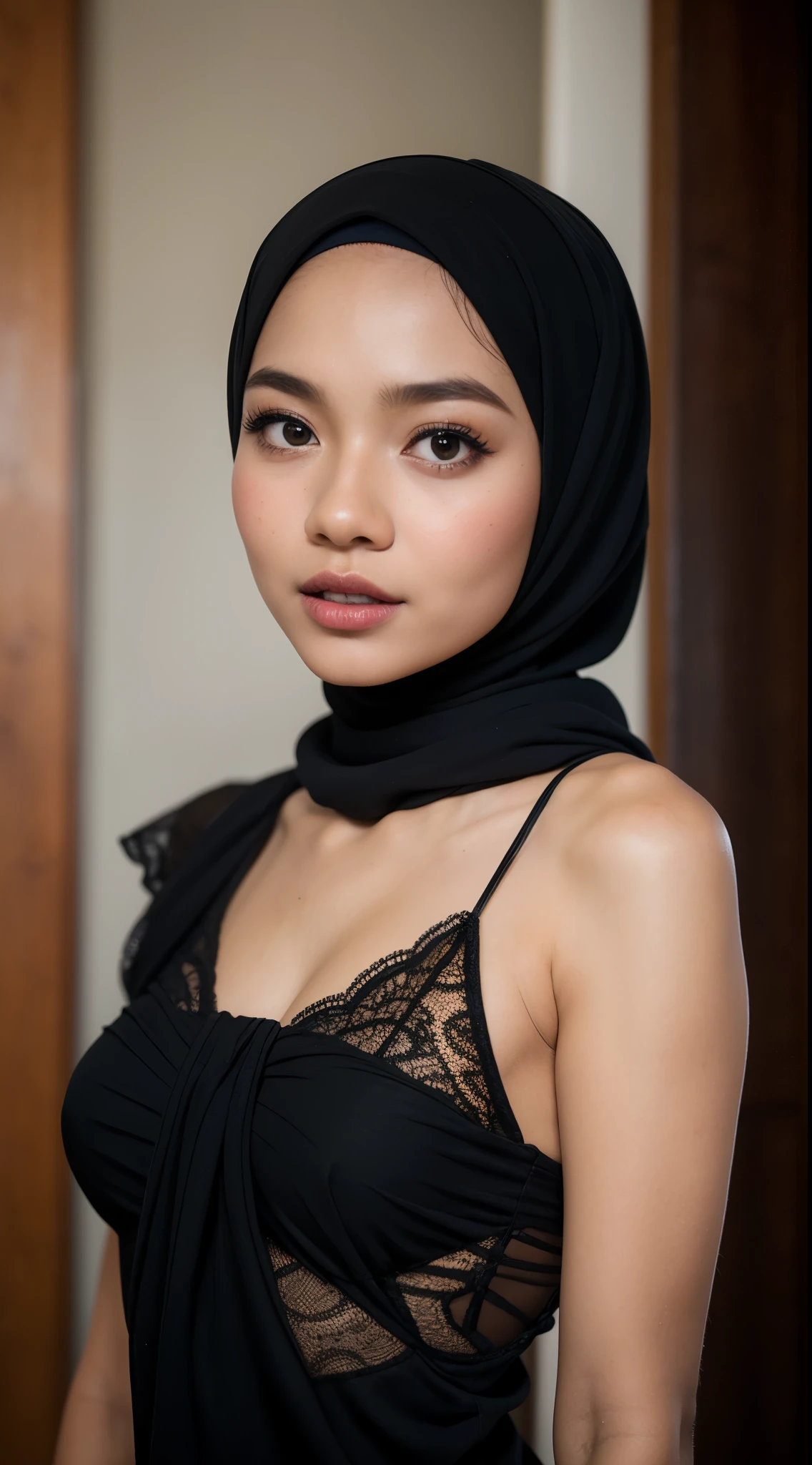 ((Flat Chest)), Angry pose, Angry face, (((HIJAB MALAY GIRL))), masutepiece, High quality, UHD 45K, Realistic face, Realistic skin feeling , A Japanese Lady, 8 years old, , Very cute and baby-like face, (((FLAT CHEST))), (MATRIX WORLD), ((look In front  at the camera and SADNESS)), ((())), (((CUTE GIRL))), ((BROWN PASTEL LIPS)), ((PASTEL LACE)), ((CHUBBY)), ((UNDRESS)). Brown, Flat Chest