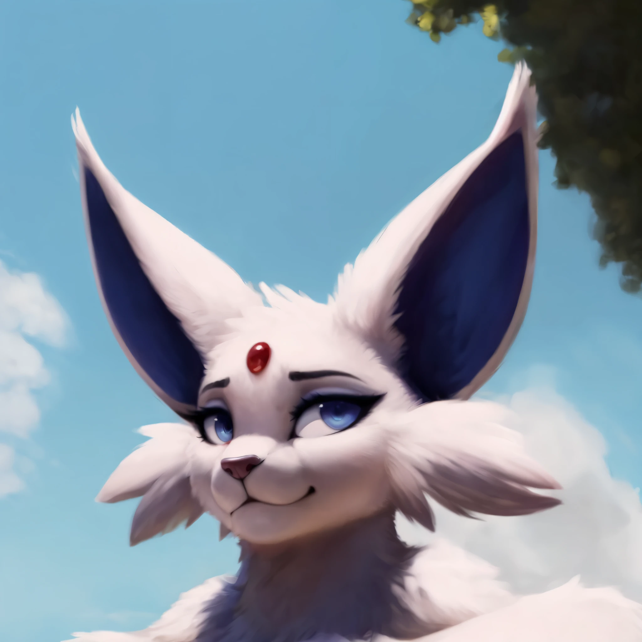 (best quality,ultra-detailed,realistic:1.37), espeon, feline snout, realistic, detailed face, striking eyes, flawless skin, expressive eyebrows, perfect lighting, long eyelashes, soft focus, vibrant colors, studio lighting,realistic,soft lighting,vibrant colors, delicate fur texture, blush, embarrassed expression, shy expression