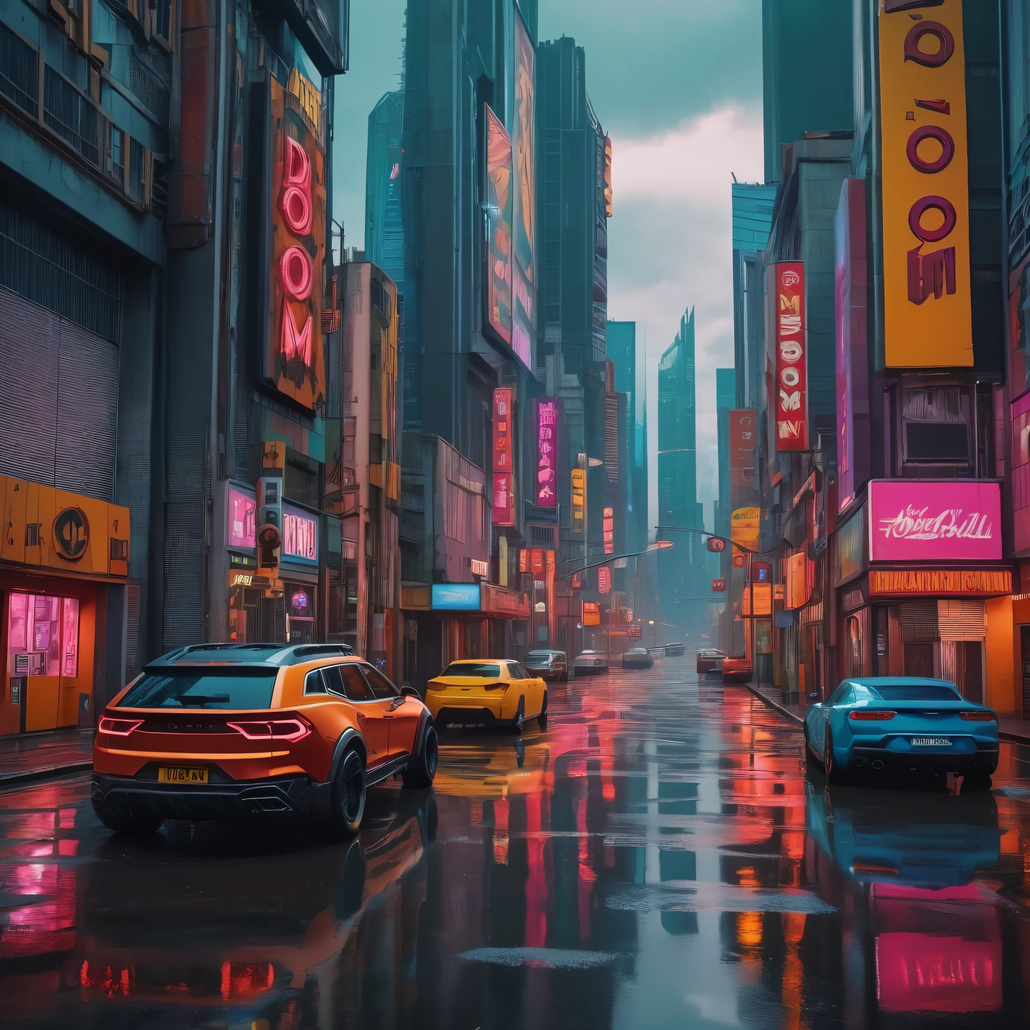 create an image demonstrating the style of ((Doom-gloom-city-pop)) style, hyper realism, 8k high definition, vibrant colors, sharp focus, insanely detailed