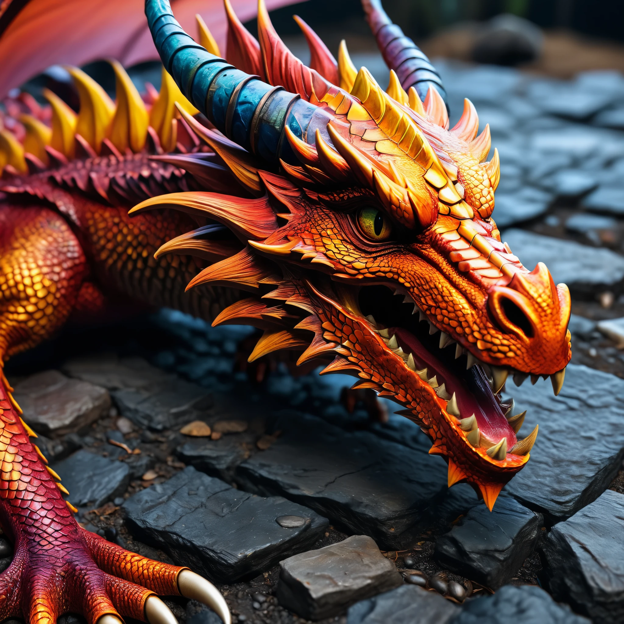 create an image demonstrating the style of ((Dragoncore)) style, hyper realism, 8k high definition, vibrant colors, sharp focus, insanely detailed