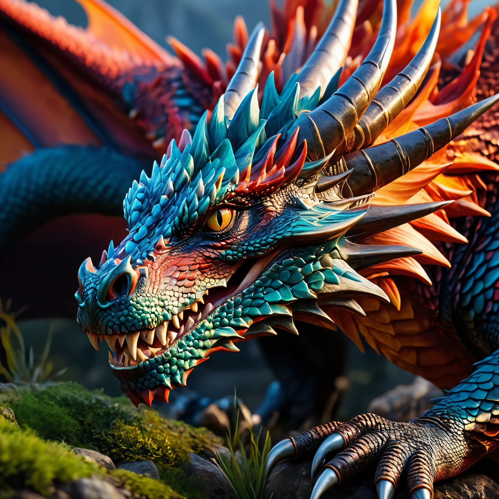 create an image demonstrating the style of ((Dragoncore)) style, hyper realism, 8k high definition, vibrant colors, sharp focus, insanely detailed