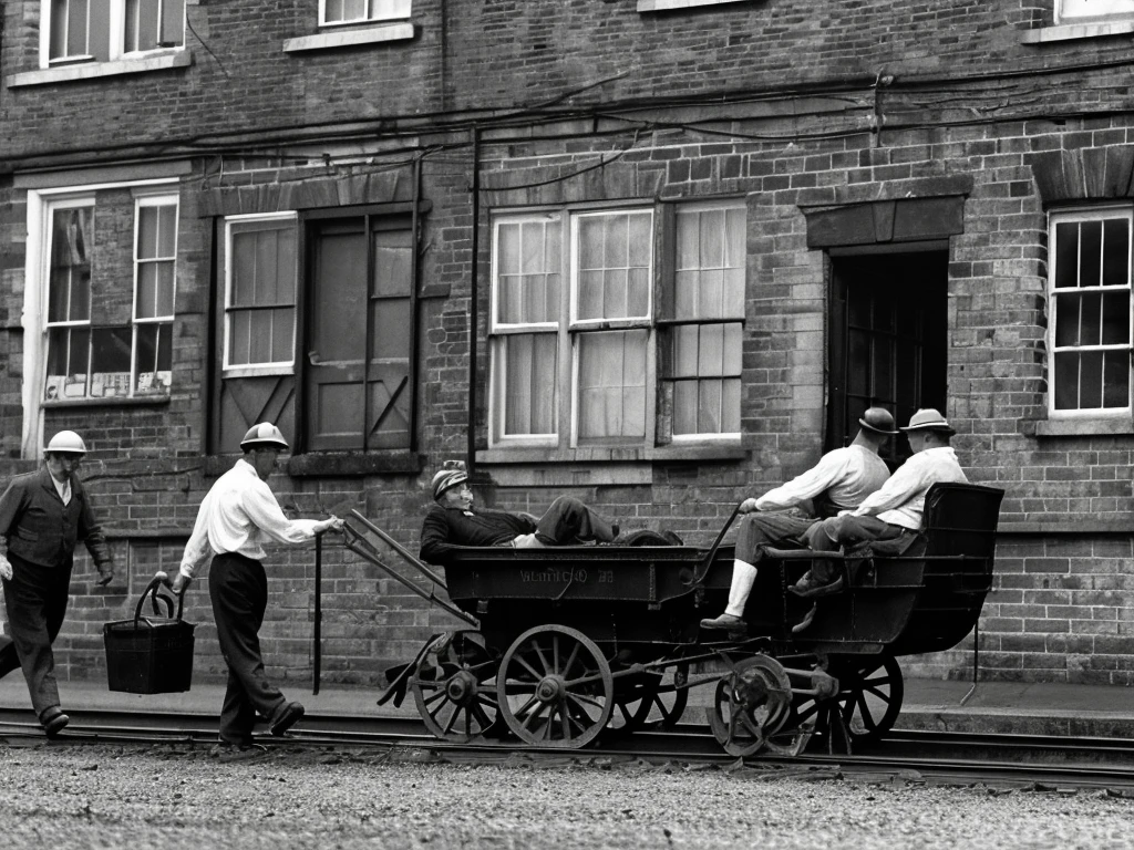 England, coal mines, trolleys and miners, sweat, dirty shirts, a piece of old history, top quality.