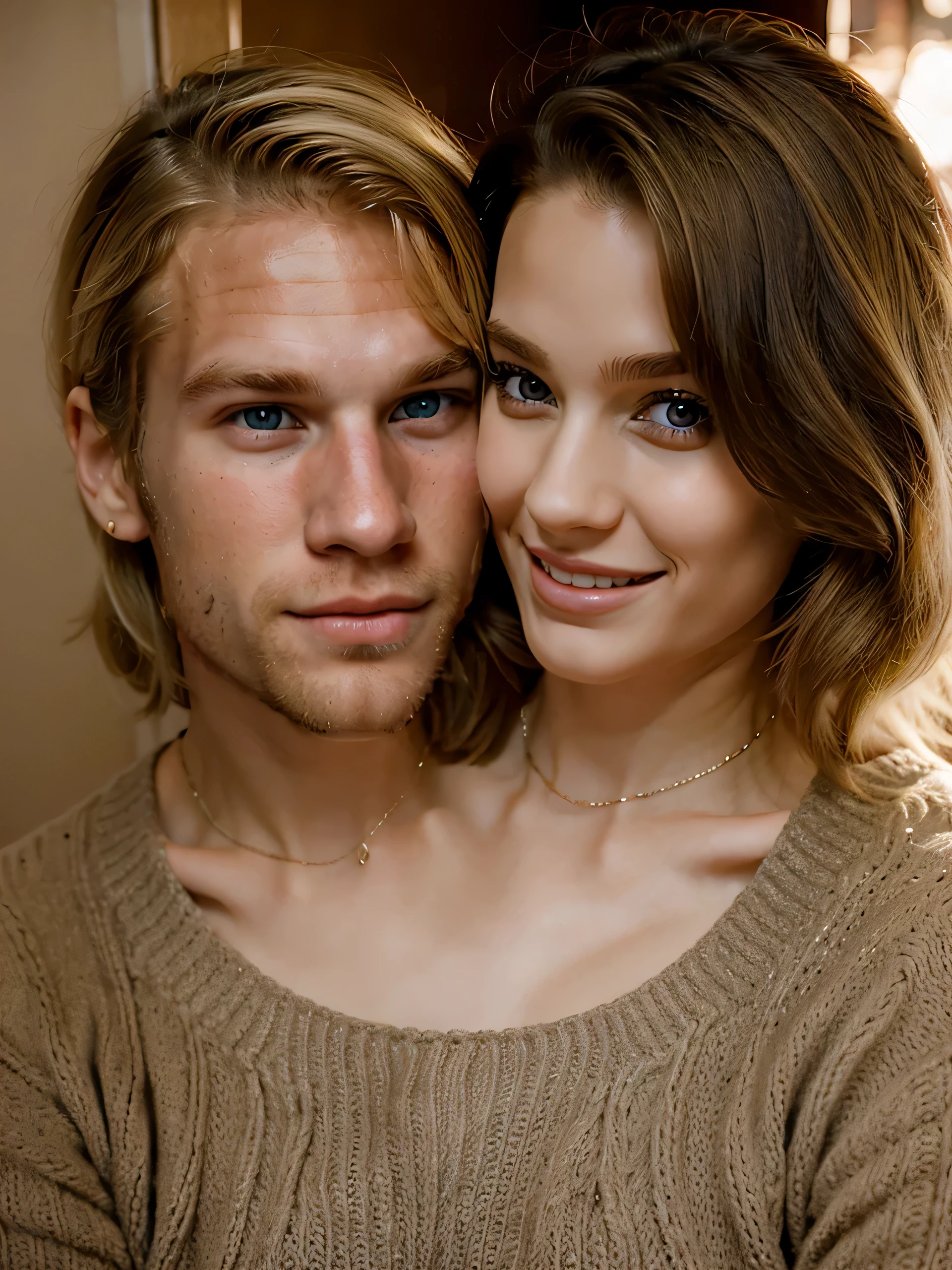 handsome young man, slightly rugged, blond hair, in love,