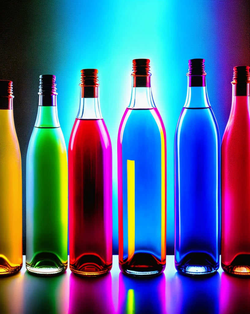 best quality,highres,(realistic:1.37),Tyndall Effect in bottle,illustration,glass bottle,shining particles,refracted light,blue tint,diffusion effect,luminous glow,subtle haze,vibrant colors,light scattering,beautiful highlights,sparkling droplets,ethereal ambiance,translucent liquids,magical illumination,reflections,subtle shimmer,mesmerizing depth