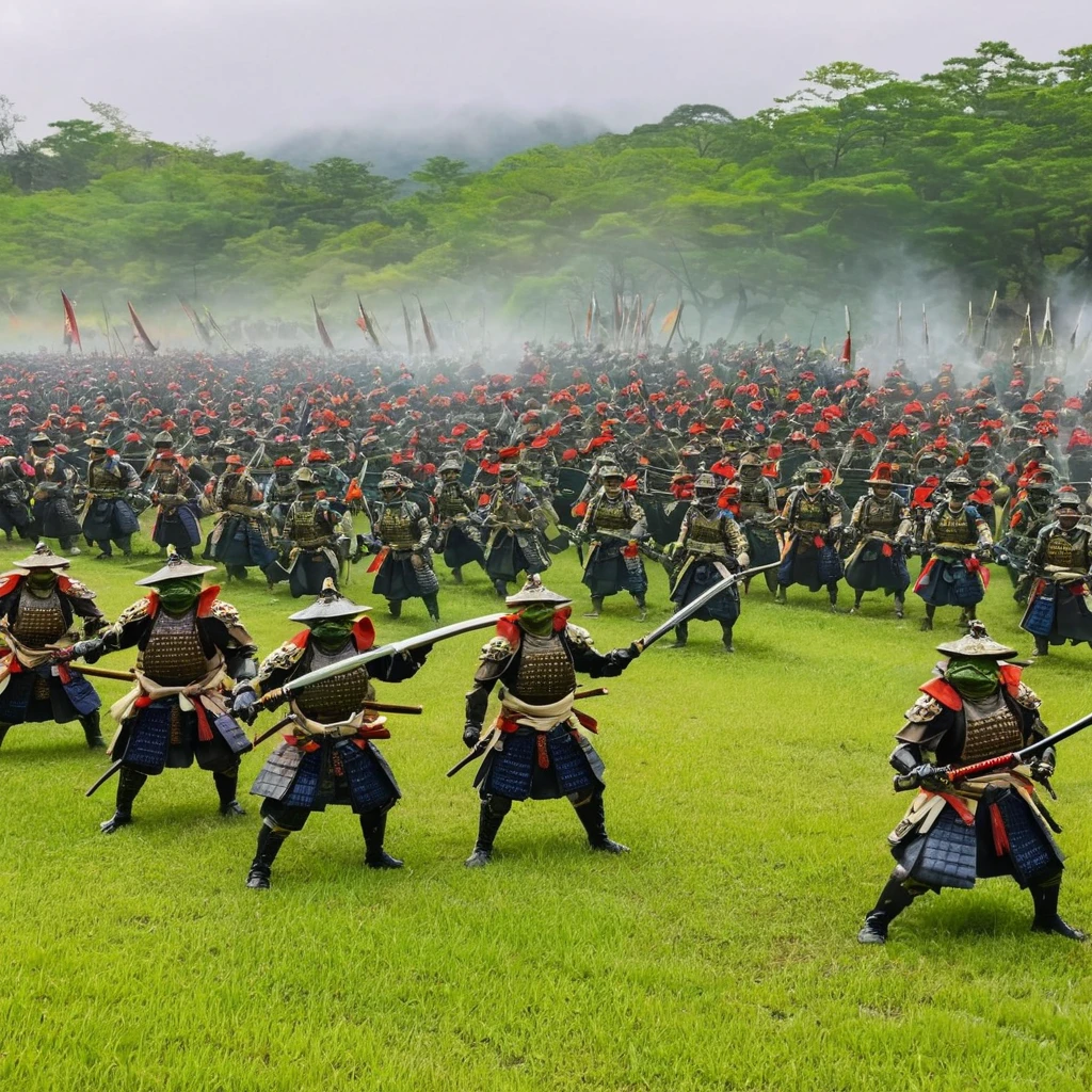 Japanese Kamakura Shogunate Samurai's Preparing for War