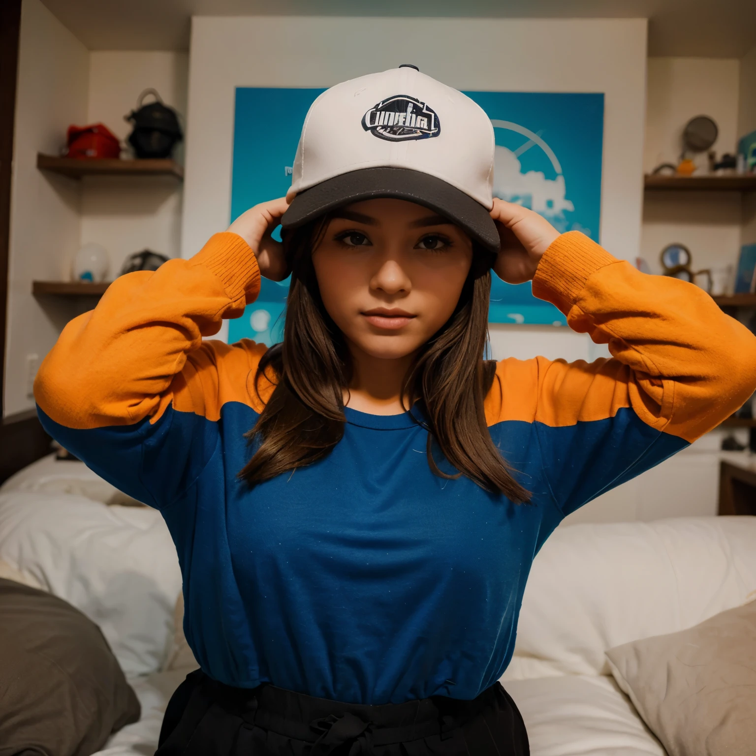 Crear imagen sobre venta de muchas gorras de muchos estilos y muchos colores