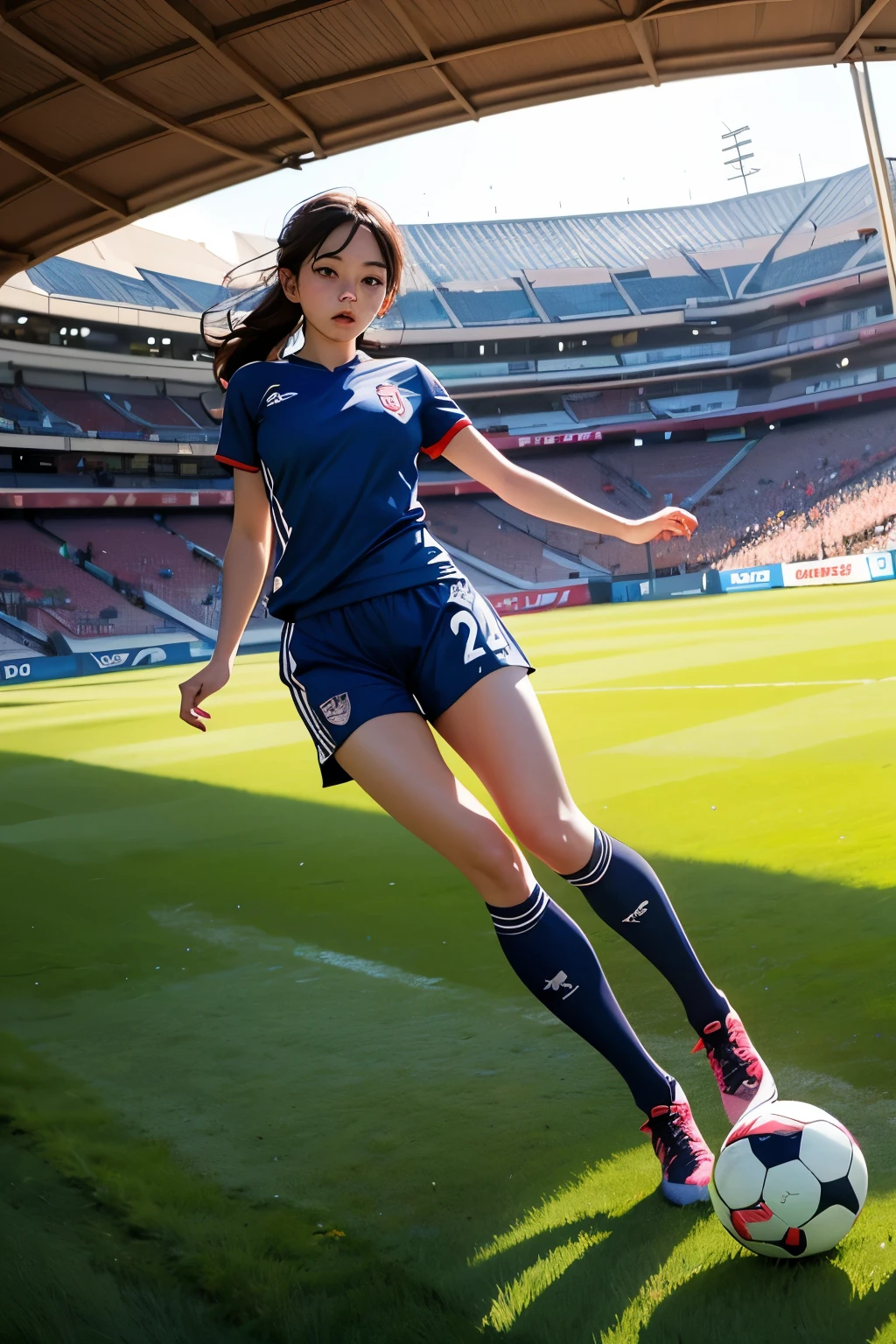 ((wide angle image)), women's football match