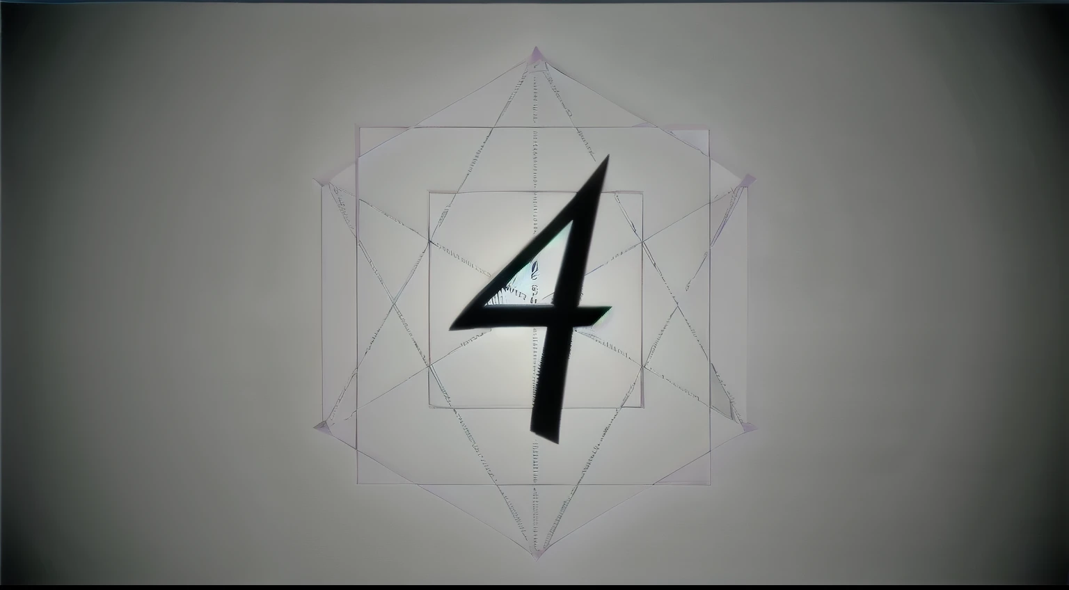 a close up of a number four with a geometric design, 4-dimensional, 4 dimensions, sacred numbers, the 4th dimension, four-dimensional, three fourths view, fantasy game spell symbol, numerology, studio 4°c, fourth dimension, fourteen-dimensional, portrait 4 / 3, nd4, nd 4, five-dimensional