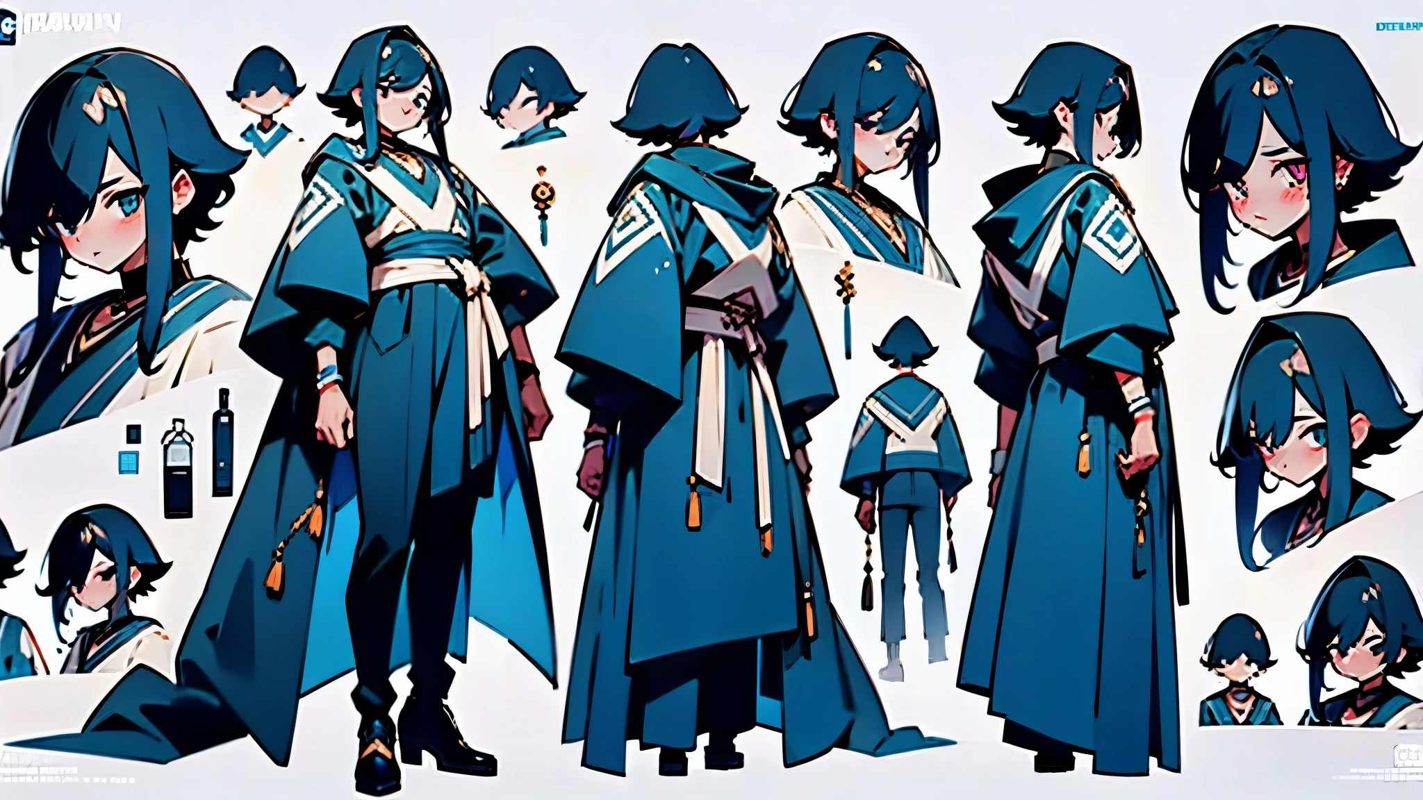 Many characters, character design, anatomy, different body types for each character, young to old, 3 male (1young, 1 adult, 1 old), 3 female (1 young, 1 adult, 1 old),white background, simple background, simple standing position, from different angles (front, side, back) for each character, ultra high quality, very detailed, 8k, 4k