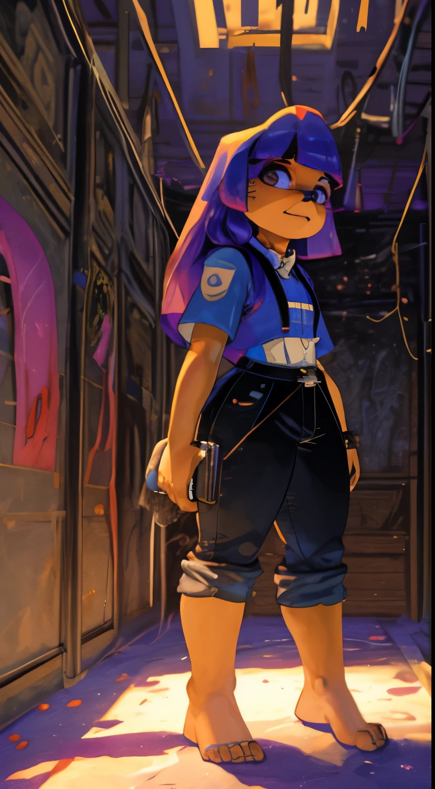  (((Girl, extremely detailed, extremely detailed legs, extremely detailed arms, extremely detailed face, perfectly detailed eyes, perfectly detailed))): ((solo)), huge thighs, curvature, thicc, white cropped jumpsuit, rolled up pants, rolled up sleeves, huge ass, looking over shoulder, bare feet, 4kHD, shaking ass