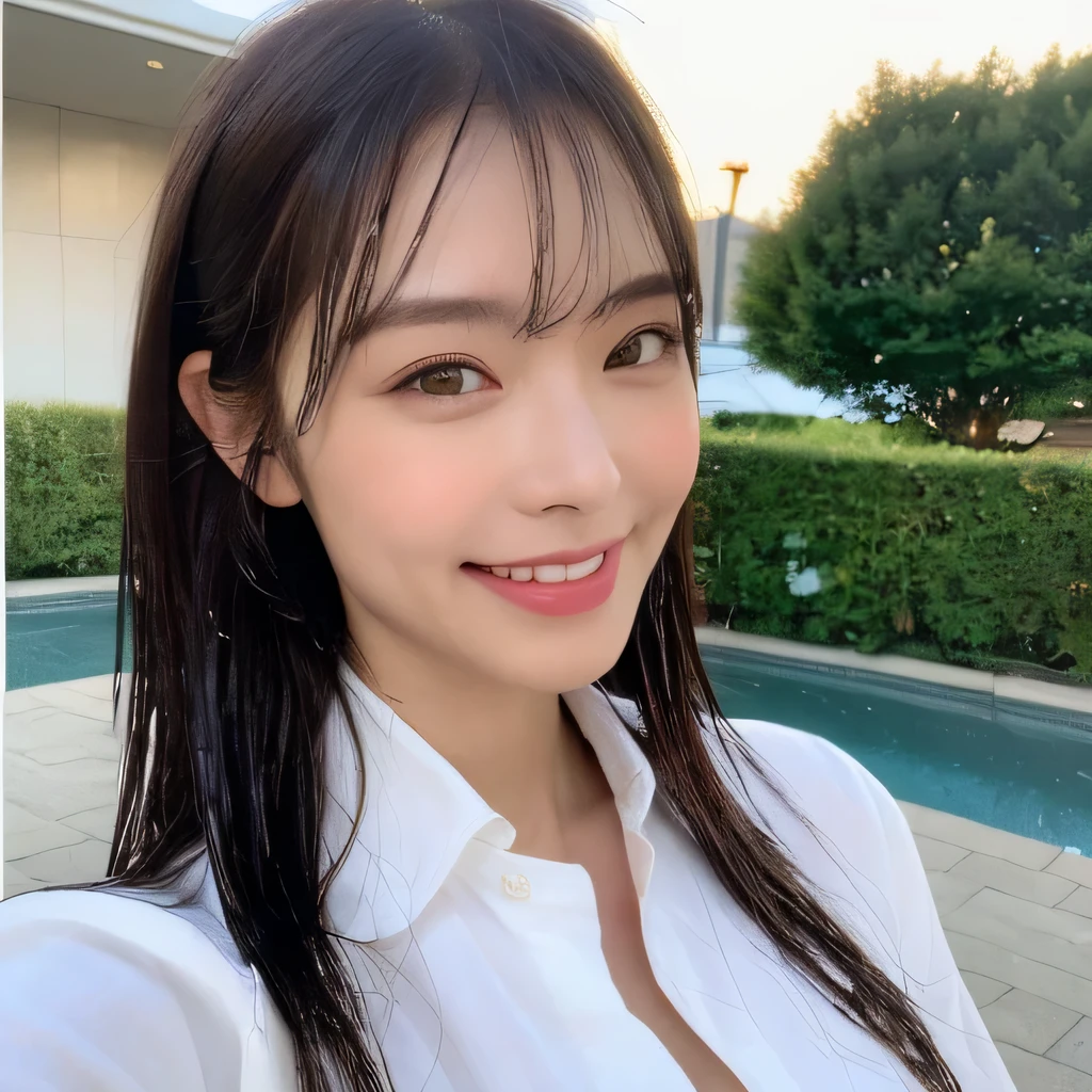 ((highest quality, 8k, masterpiece: 1.3)), sharp focus: 1.2, beautiful woman with perfect figure: 1.4, slim abs: 1.2, (layered hairstyles,: 1.2)), (wet white on long shirt: 1.3), rain: 1.3, street: 1.2, wet body: 1.1, Highly detailed face and skin texture, fine eyes, double eyelid, big ile,