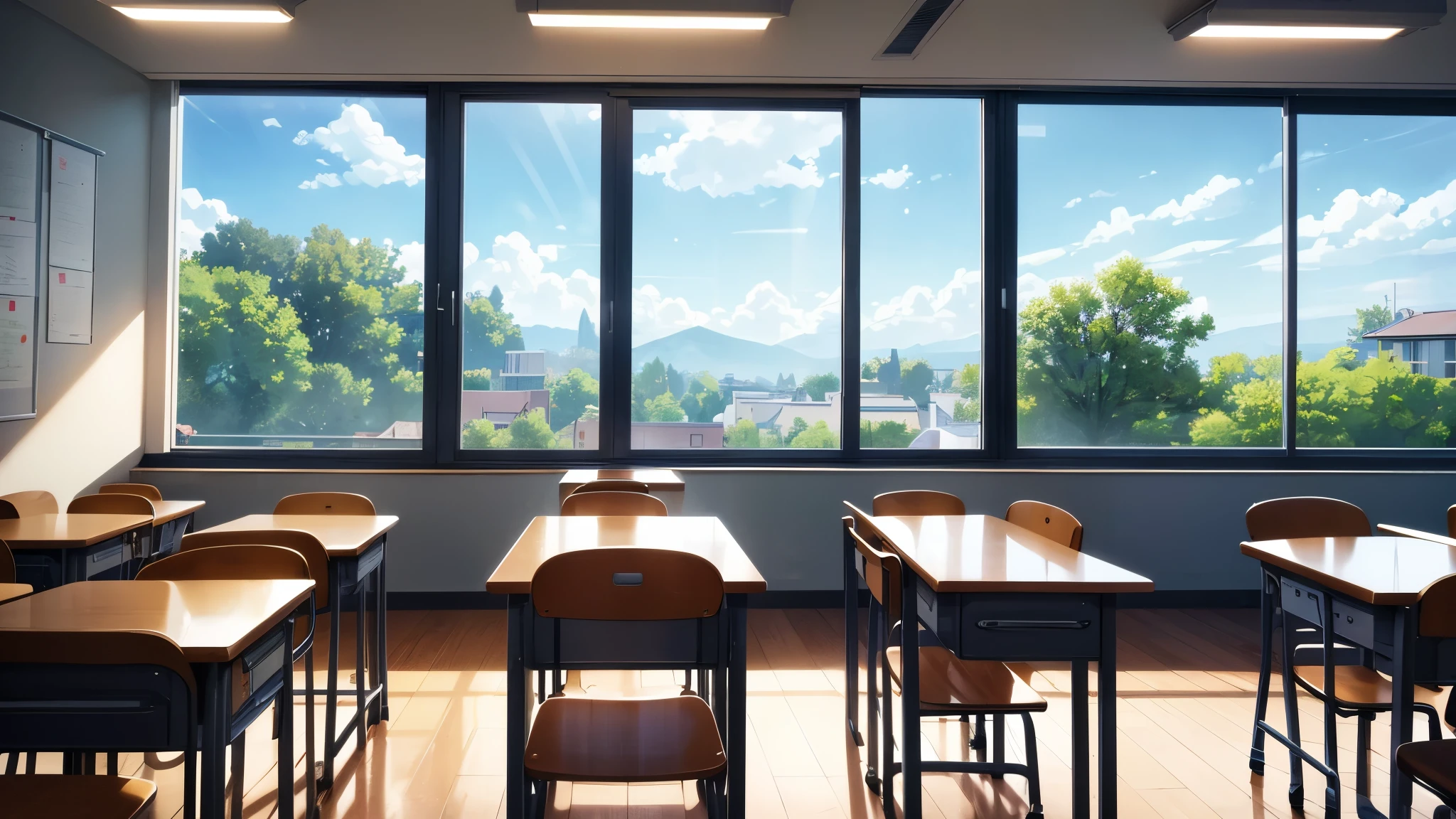 background, look out from the windows, in summer time,junior students are sleeping in the classroom,(beautiful junior school campus),(anime style),(CG), atmospheric perspective, masterpiece, accurate, ((best quality)), high quality, super detail, high details, anatomically correct, highRes, 1080p