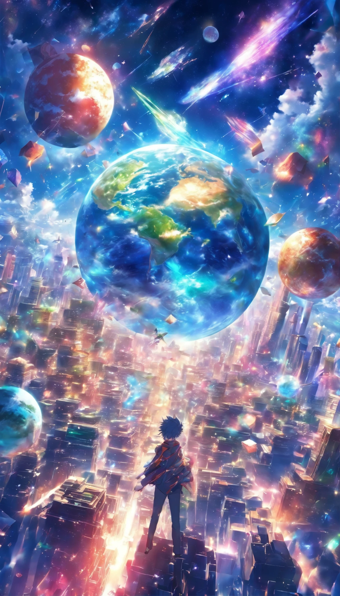 The Earth is made up of polygons floating in space