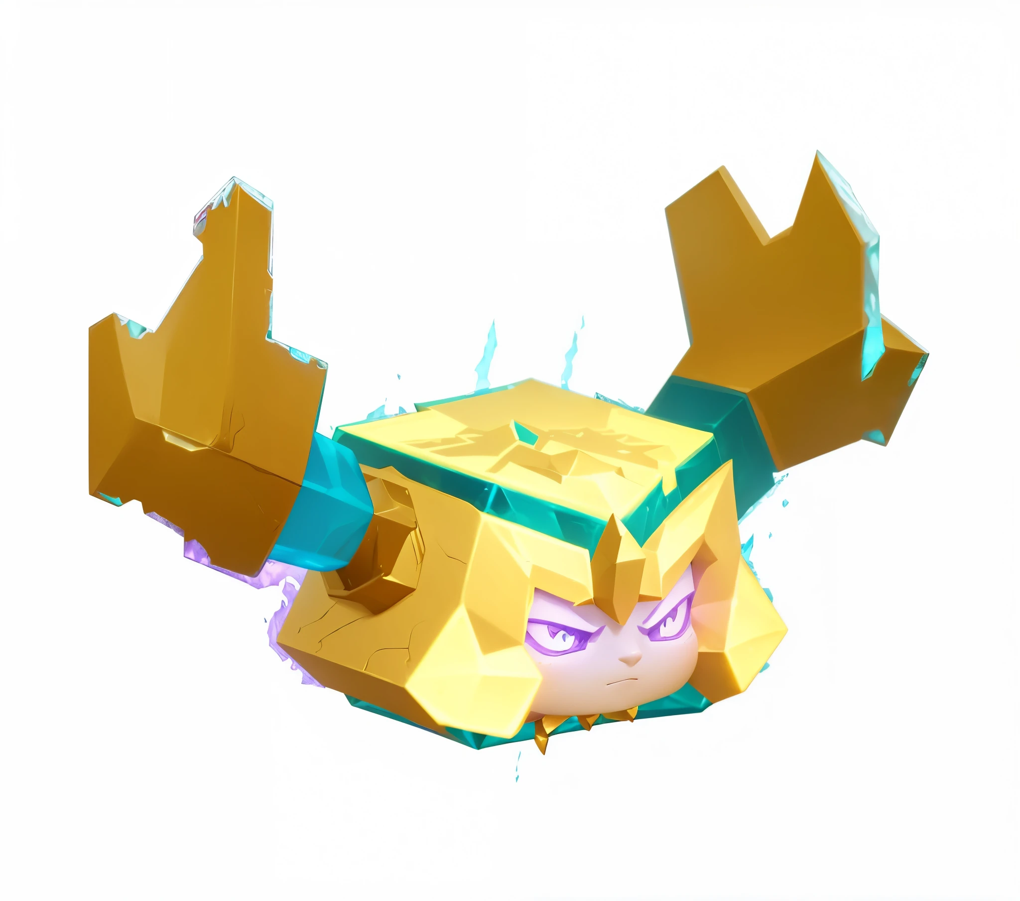 avatar,mage,antlers,Druid,(World of Warcraft:1.2),cube man,solid color background,flying dragon,Glowing purple eyes,blonde,Staff,(Extreme details,3d,best quality,8k,masterpiece,Texture,Clean edges,Perfect lighting),Q version