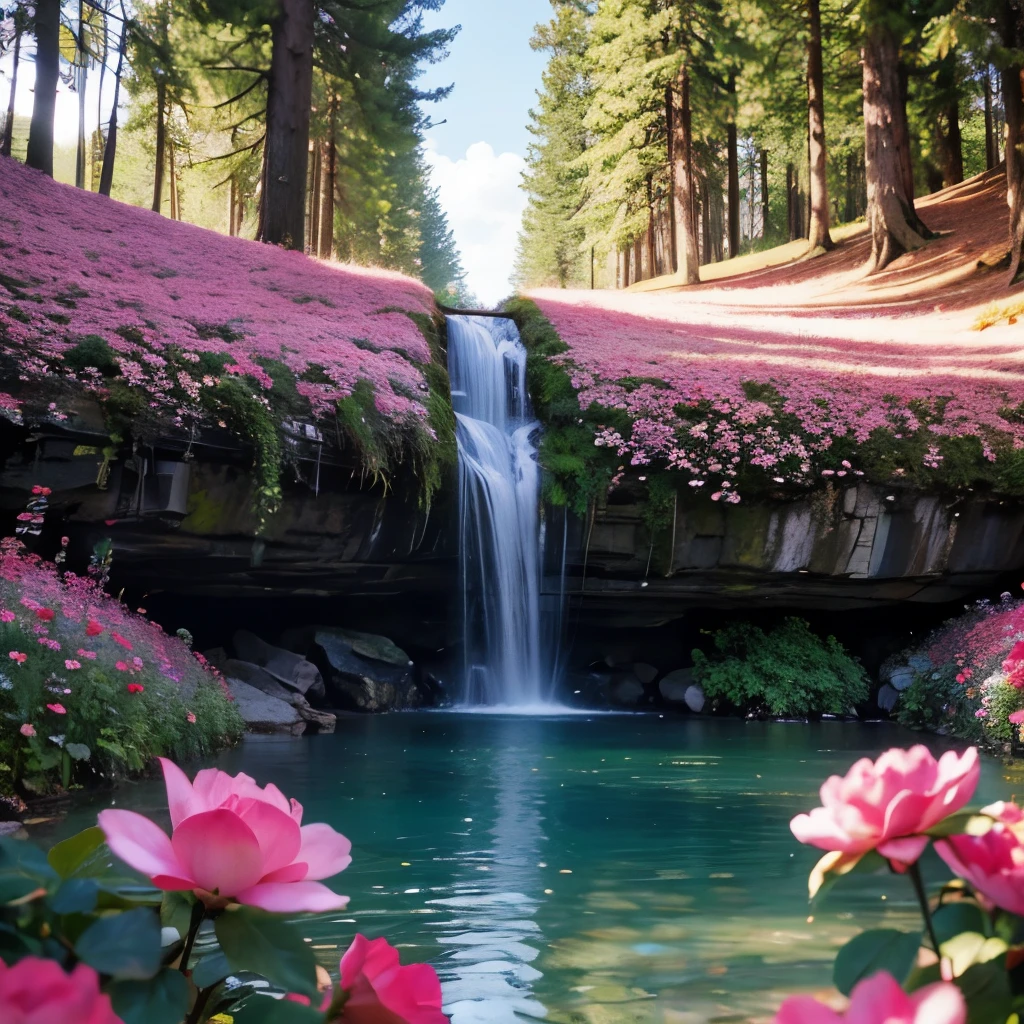 Wild rose forest creating paradise