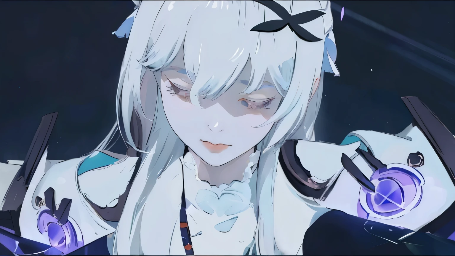 a close up of a girl in a white ta outfit, No21 from punishing raven, beautiful princess, genshin impact character, delicate, genshin impact, heise jinyao, casimir art, genshin, loong, royal elegant pose, taisho roman, granblue fantasy