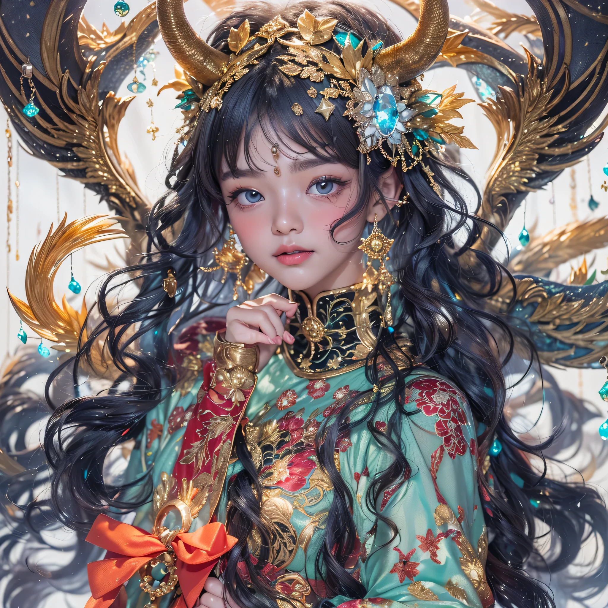 Antlers Flying Nine Tails Light Blue Heavenly Master Flame Hair Star，Moon Night black, gold and orange snake print silk trousers，Rouge Diamond Tulle Sheer Lizard Print，Girl flying in space in the snow 1:900 miniatures，Front view，pure transparency，put on boxing gloves，Wear gold-framed Reverse Light sunglasses，Panoramic super wide angle，very happy，Authentic and delicate texture，Strong visual impact，super detailed，dream girl，delicate face型，beautiful eyes，Hair floating in the air， cherry style，Zhou Xiaotong，crystal clear，Good sense of perspective，Light shadow effect，16KLight slip，surface reflected Light，flowing black hair，Water Goddess 32K，complicated，grace，Very detailed，Gorgeous，digital photography，Autumn Cowboy Shooting，Surrealism，broken ruby，defeat magic，Water magic entanglement，（masterpiece，Light，beautiful eyes：1.2），high dynamic range，void 5 energy storm，(china 1 girl，black eyes:1.5），rouge skin，Light skin，(sit on stone：1.5），delicate face，black hair，Put on Gorgeous golden armor，starry sky background，beautiful golden armor，it&#39;it&#39;it&#39;It&#39;s raining，beautiful，University Teachers&#39;Don&#39;t look at the audience，focus shift，masterpiece