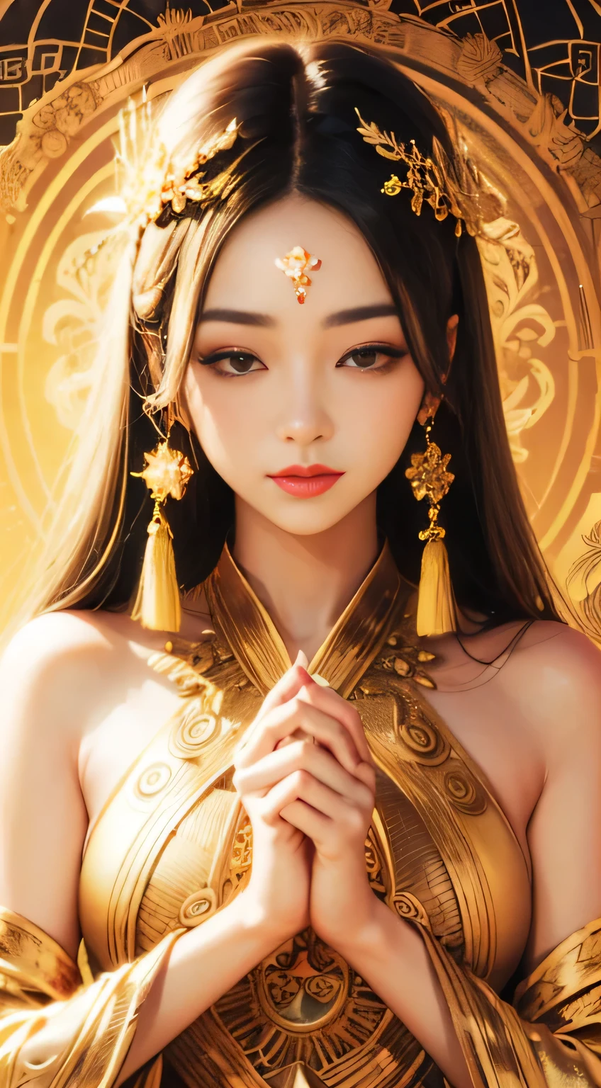 Close-up of a woman in a silver dress, ((beautiful fantasy empress)), beautiful fantasy empress, golden lotus princess, anime goddess, Works influenced by Woo Bin, japanese goddess, Beautiful depiction of the Tang Dynasty, Inspired by Xie Sun, germ of art. anime illustration, beautiful digital artwork, beautiful goddess