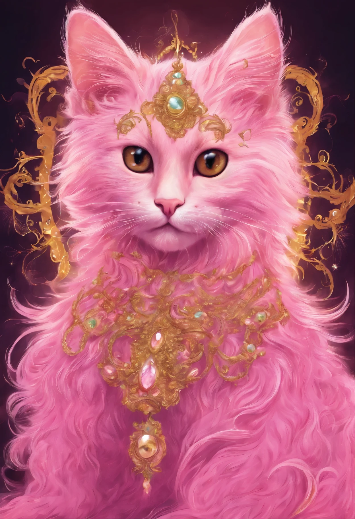 kitten　pink and gold fur　cartoon