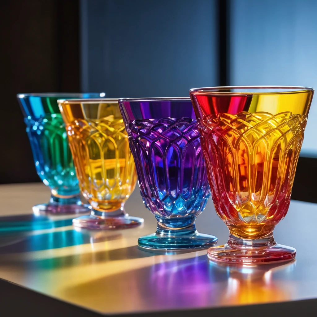 (masterpiece:1.2, Highest quality,Highest quality,Very detailedな:1.2),(Very detailed),8k,(Realistic),(RAW Photos:1.2),Elaborate photos,8k,wallpaper,indirect lighting,(Written boundary depth),(Sophisticated lighting:1.2),Beautiful glassware on display,(A glass with a beautiful geometric pattern reminiscent of a kaleidoscope),(Beautiful glass made with traditional Japanese crafts)