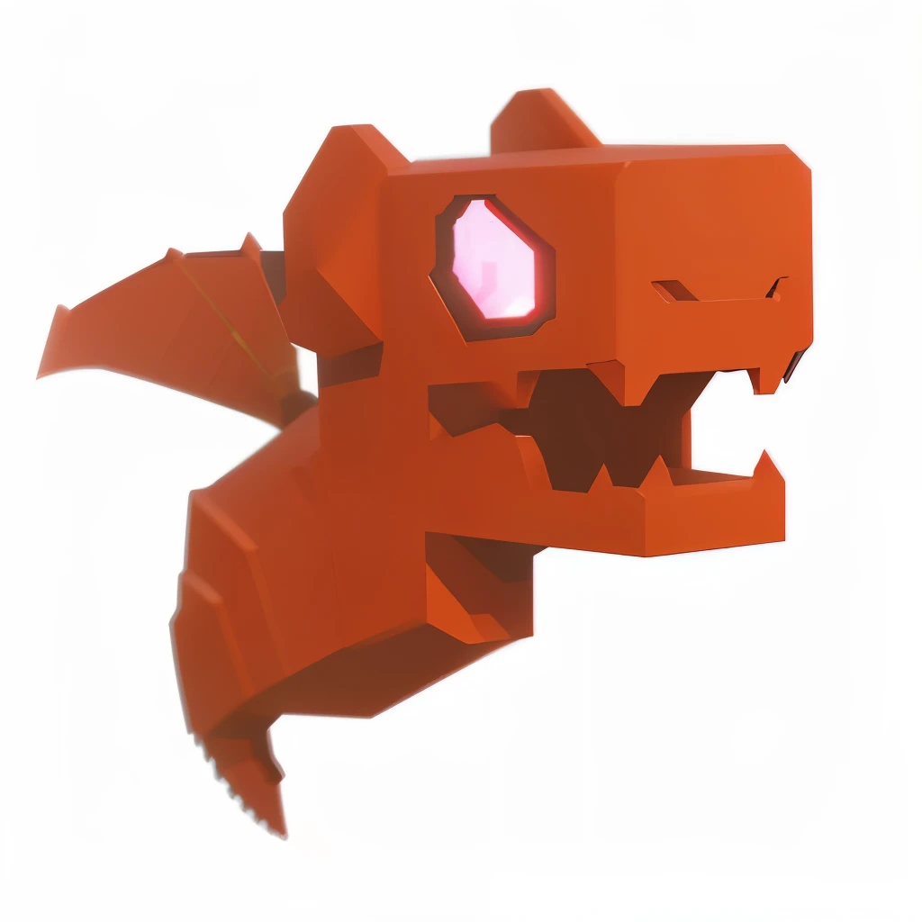 Red Wyvern,(World of Warcraft:1.2),block,solid color background,Glowing pink eyes,(Extreme details,3d,best quality,8k,masterpiece,Texture,Clean edges,Perfect lighting,clear lines),Q version