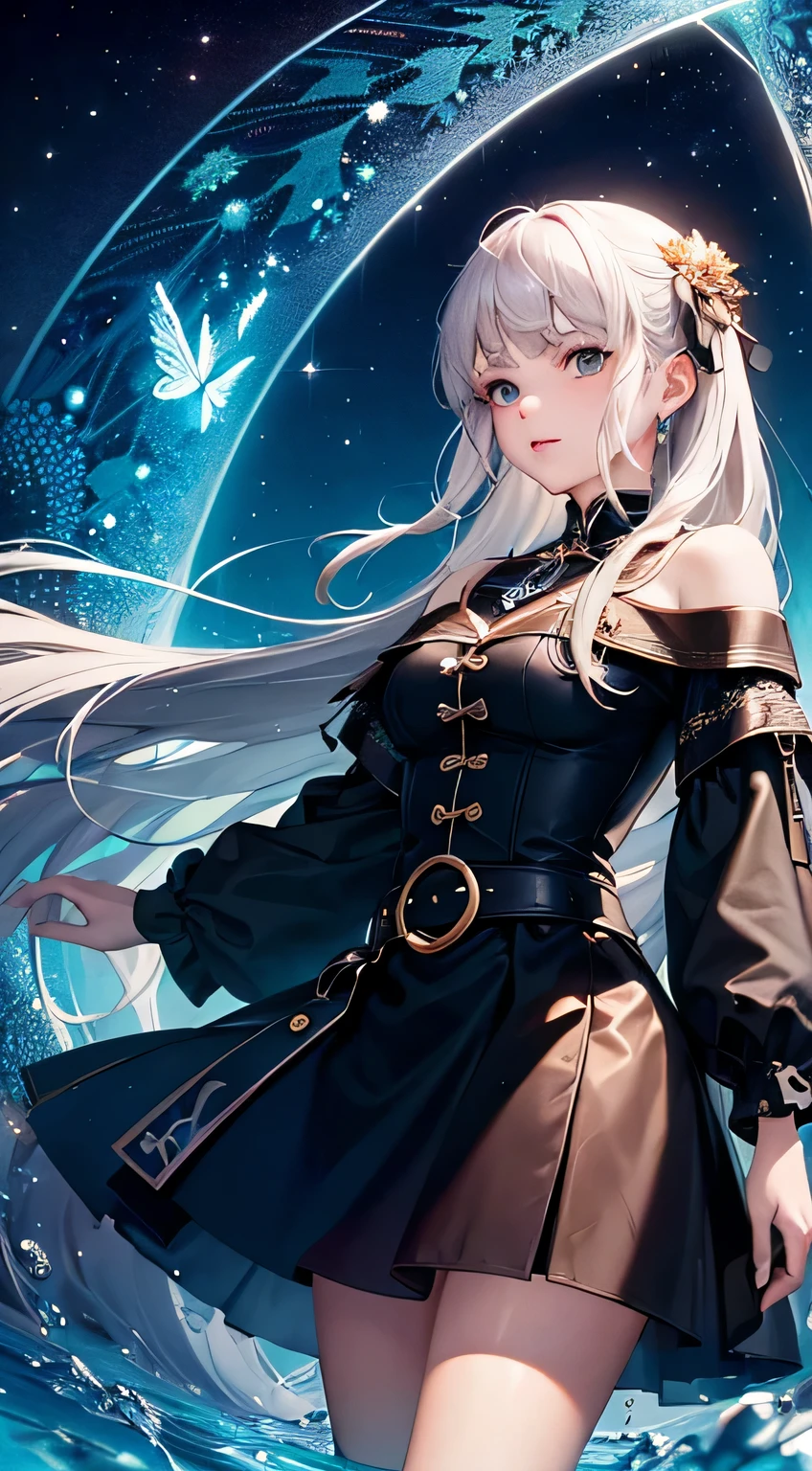 (masterpiece, top quality, best quality, official art, beautiful and aesthetic:1.2), (1girl:1.3), (fractal art:1.3), cowboy shot,

kamisato ayaka, floating water, glowing,