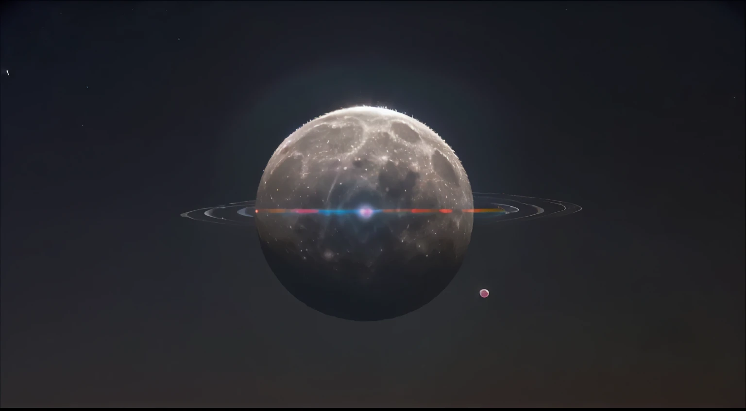 Lunar Corona: Rings of colored light encircling the Moon caused by diffraction of light through water droplets or ice crystals.