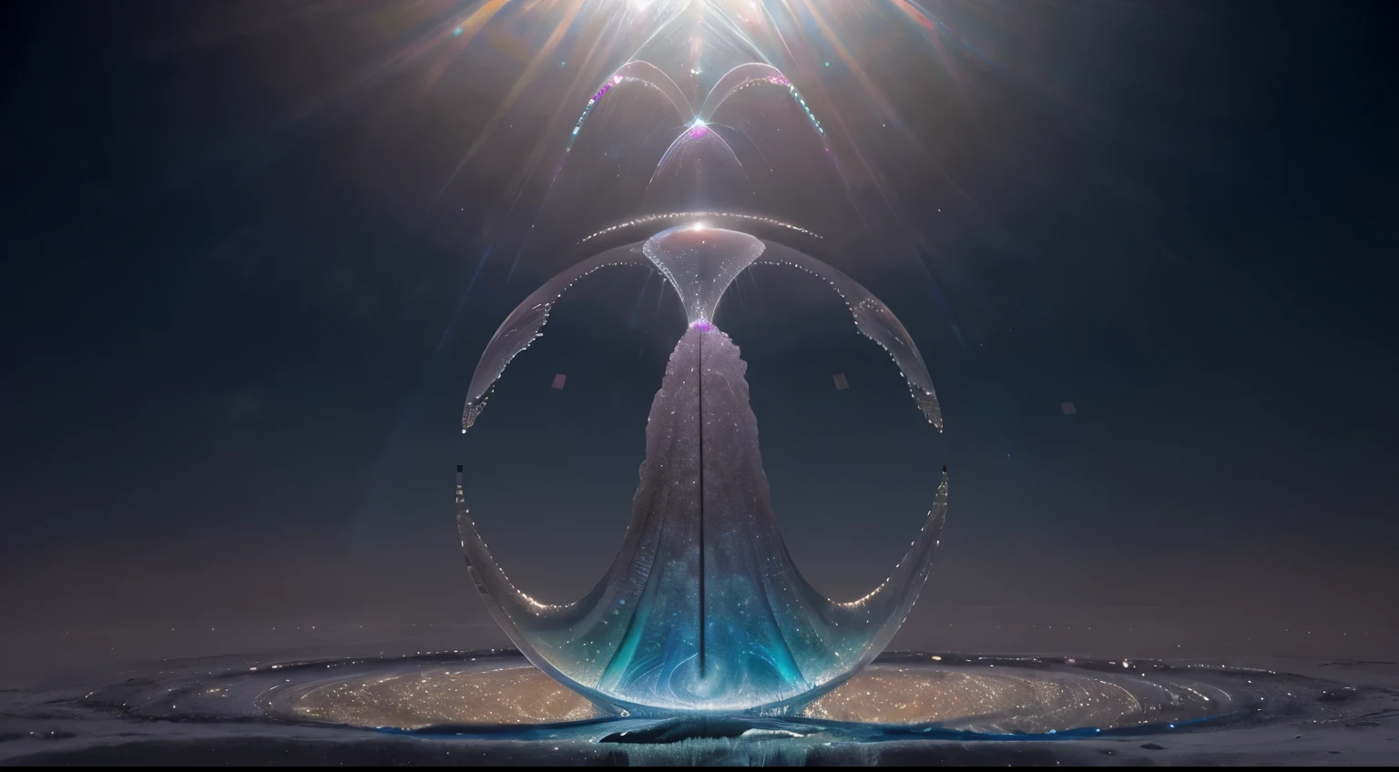 A dazzling lunar corona, with rings of shimmering colored light encircling the Moon, created by the diffraction of light through water droplets or ice crystals. This phenomenon is captured in a breathtaking photograph, showcasing the ethereal beauty of the natural world. The vivid hues of the light create a surreal and mystical atmosphere, elevating the image to a mesmerizing work of art that mesmerizes viewers with its exquisite details and radiant charm.