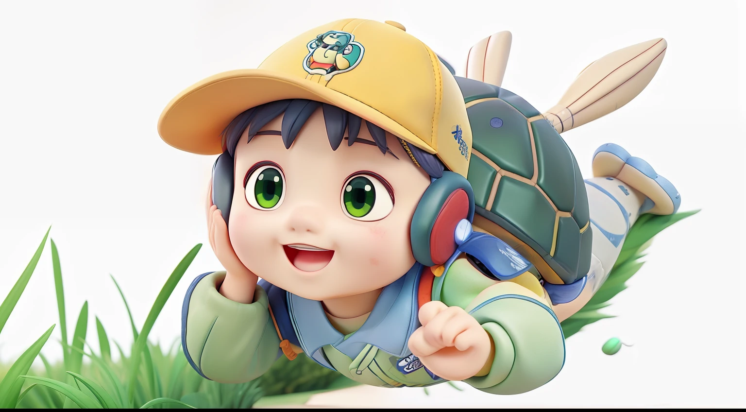 grassland,baseball cap,Turtle shell,five fingers,five fingers伸开