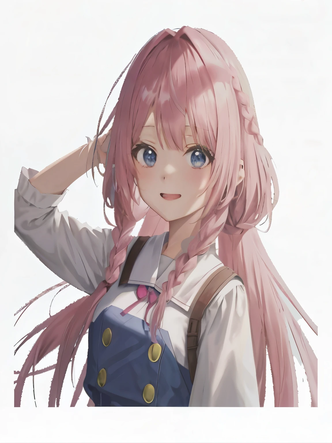 写真のためにポーズをとるピンクの髪と青い目のanime girl, Gweiz, April rendering, shirabii, haruno sakura, cute girl anime visual, anime character, 若いanime girl, portrait of anime girl, anime girl, Smooth anime CG art, anime character art, 長い髪のanime girl