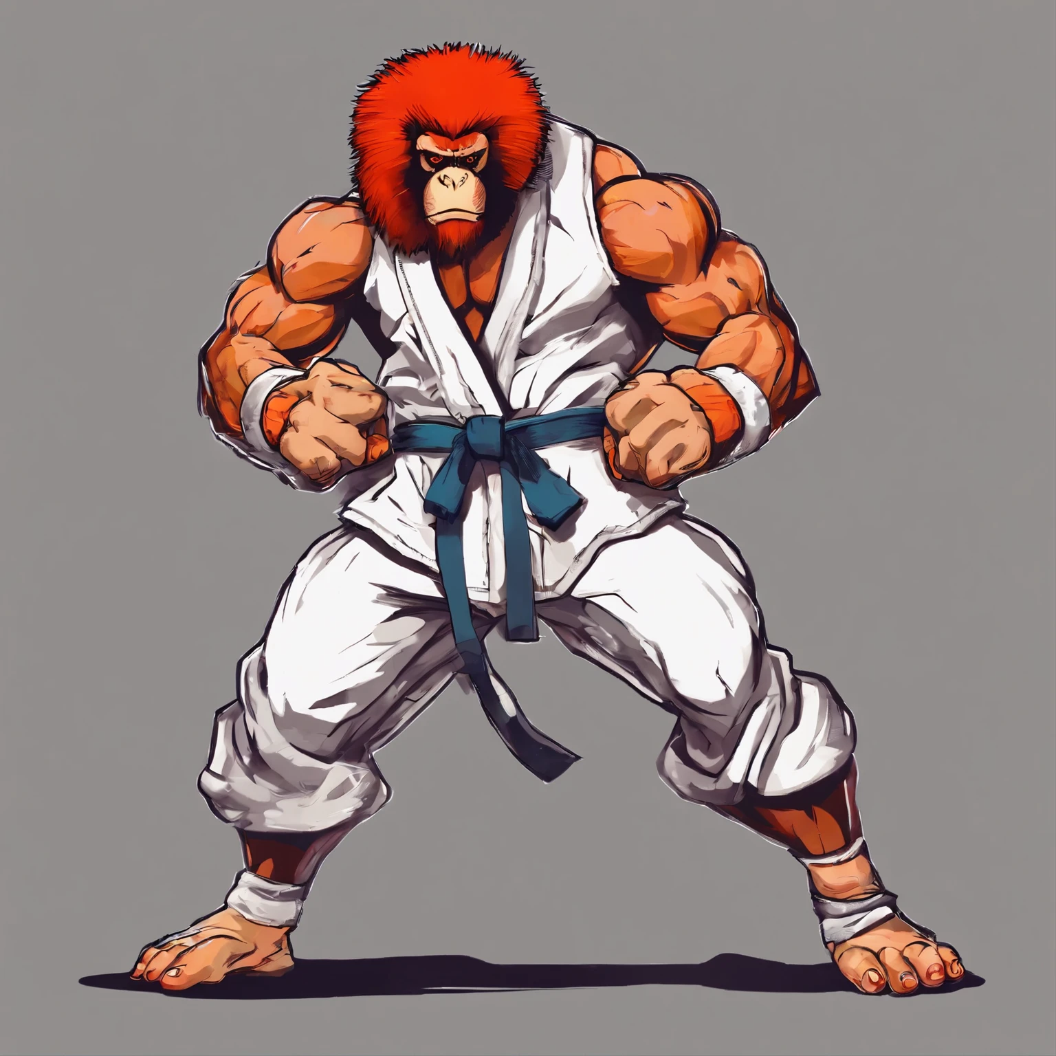 Uakari Monkey, Mercury, masterpiece, best quality, tails, Full body to toe and feet, Fighting, monkey warrior, master