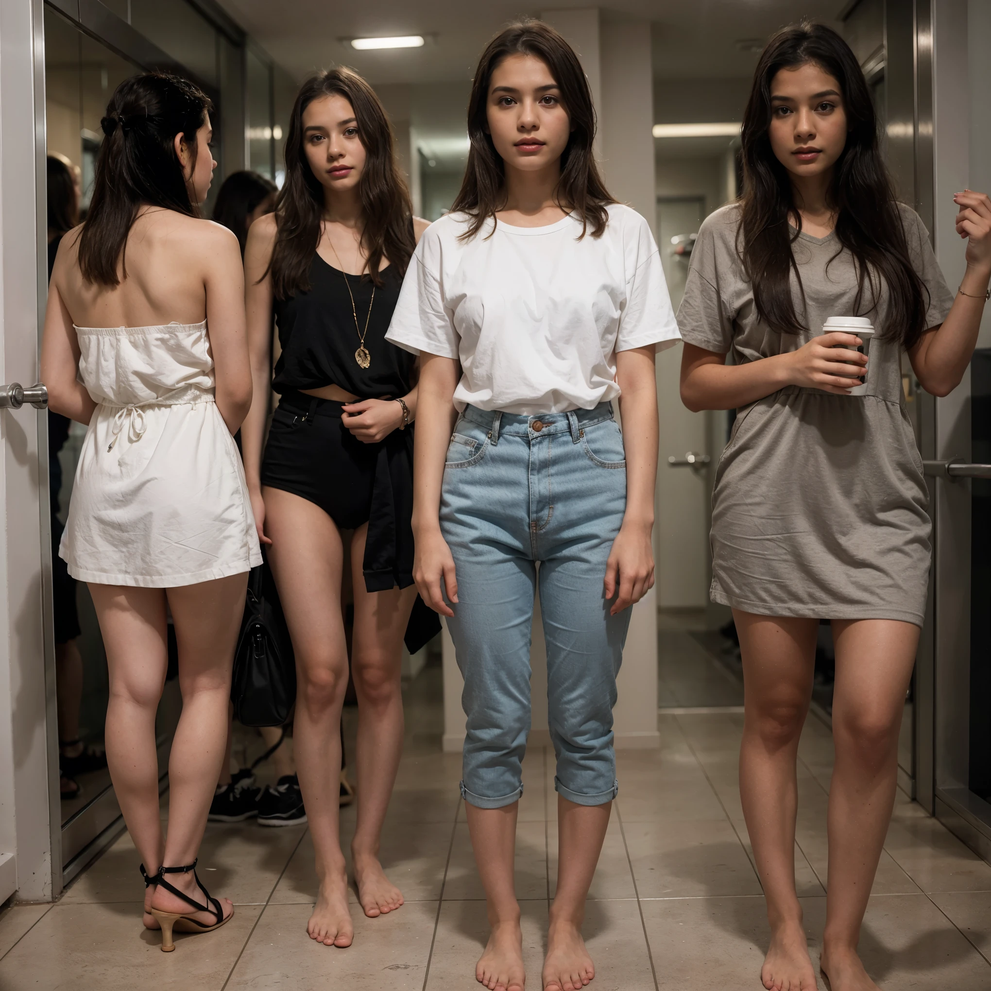 I am in the mall by very young and skinny very beautiful age women, (nudiinnocent faces), primary school age, perfect faces